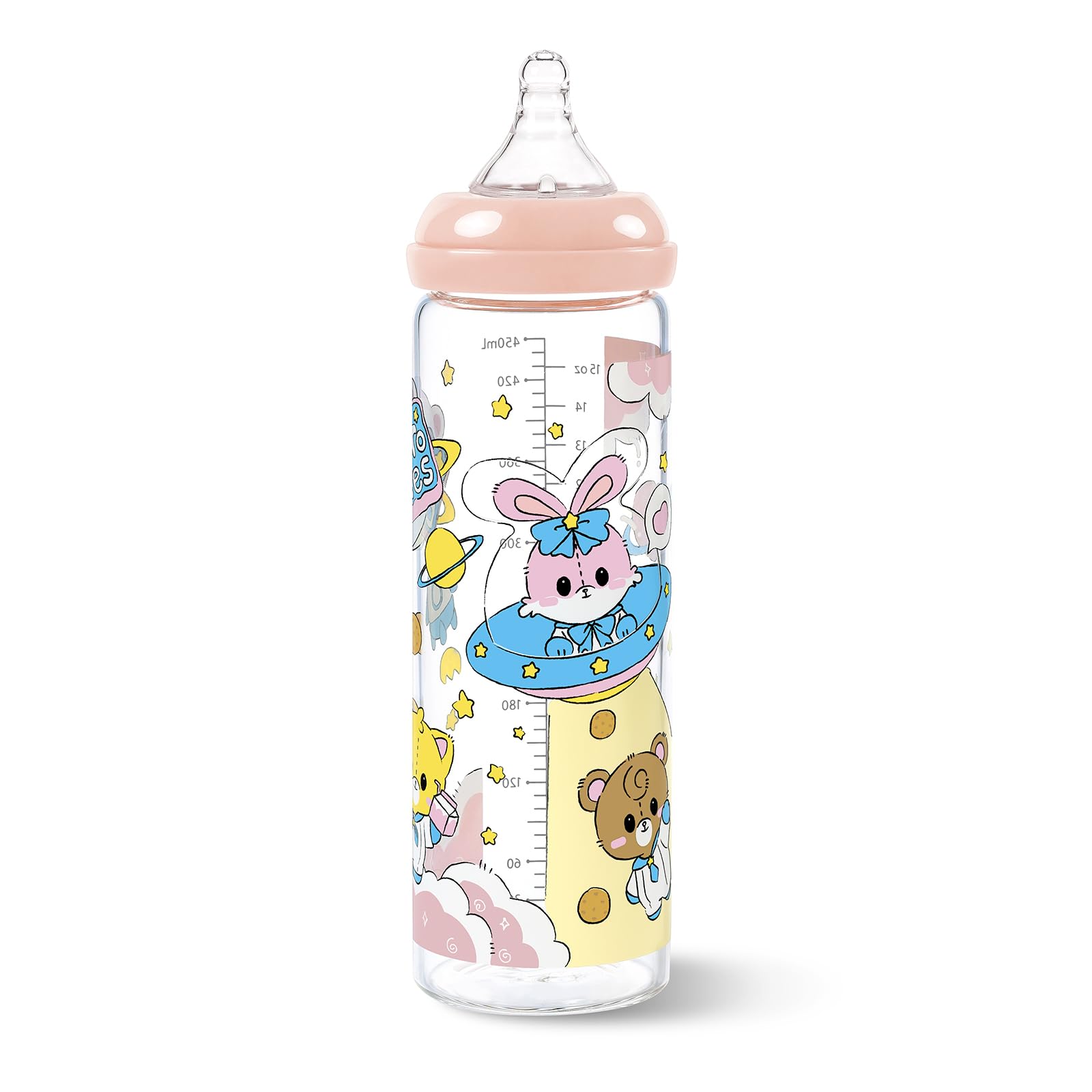 LittleForBig Adult Baby Bottle Ultra Printed Specialty Oversized Glass Feeding Baby Astros Pattern - Image 6
