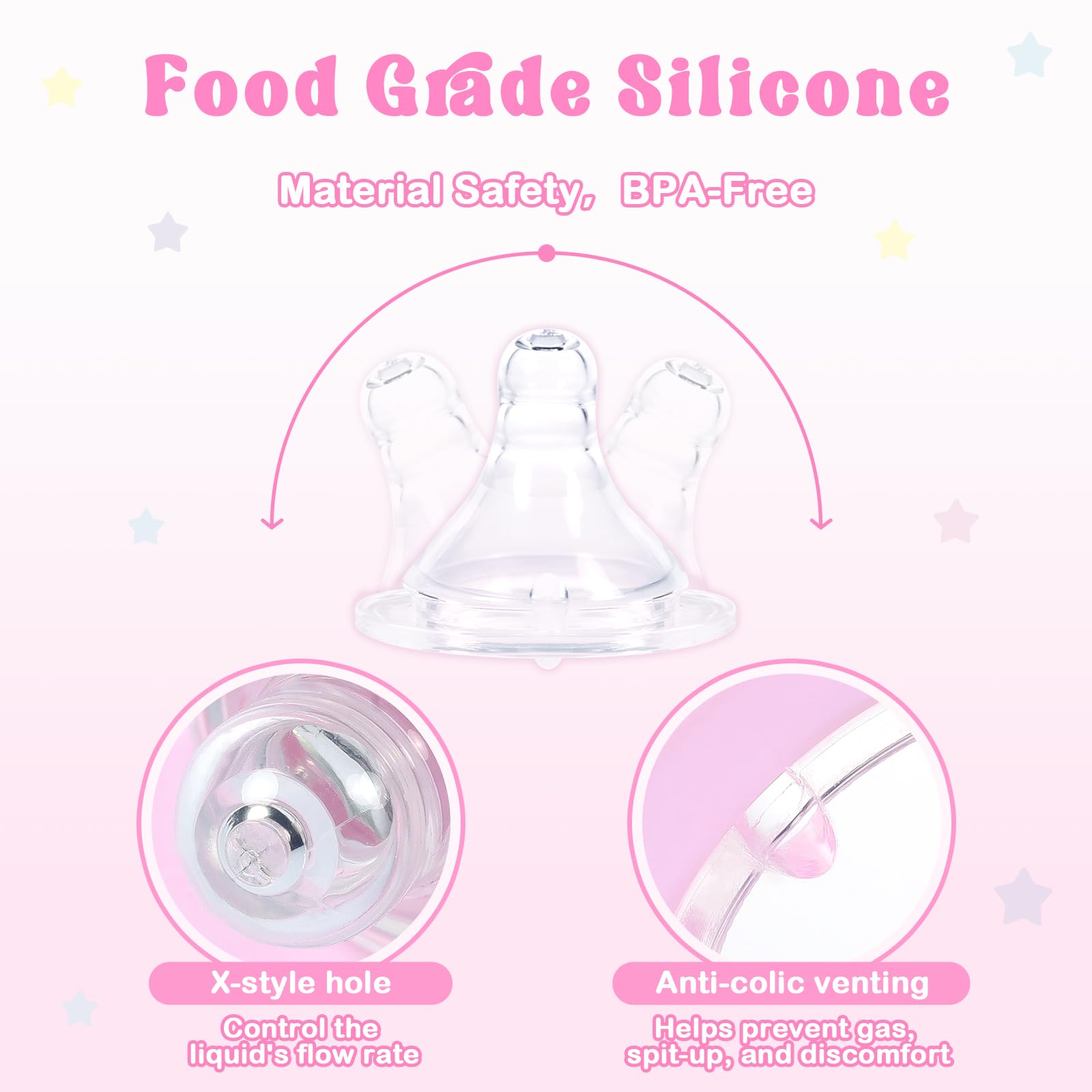 LittleForBig Adult Baby Bottle Ultra Printed Specialty Oversized Glass Feeding Fairy Littles in Dreamland Pattern - Image 3