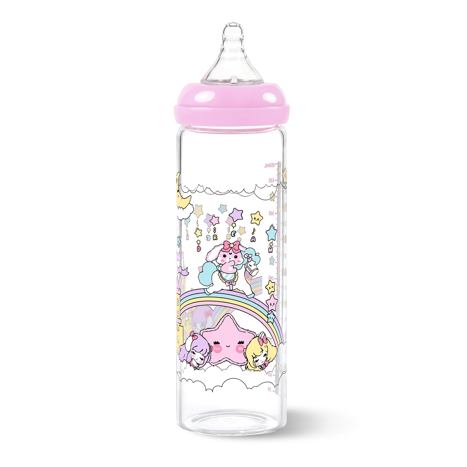 LittleForBig Adult Baby Bottle Ultra Printed Specialty Oversized Glass Feeding Fairy Littles in Dreamland Pattern - Image 6