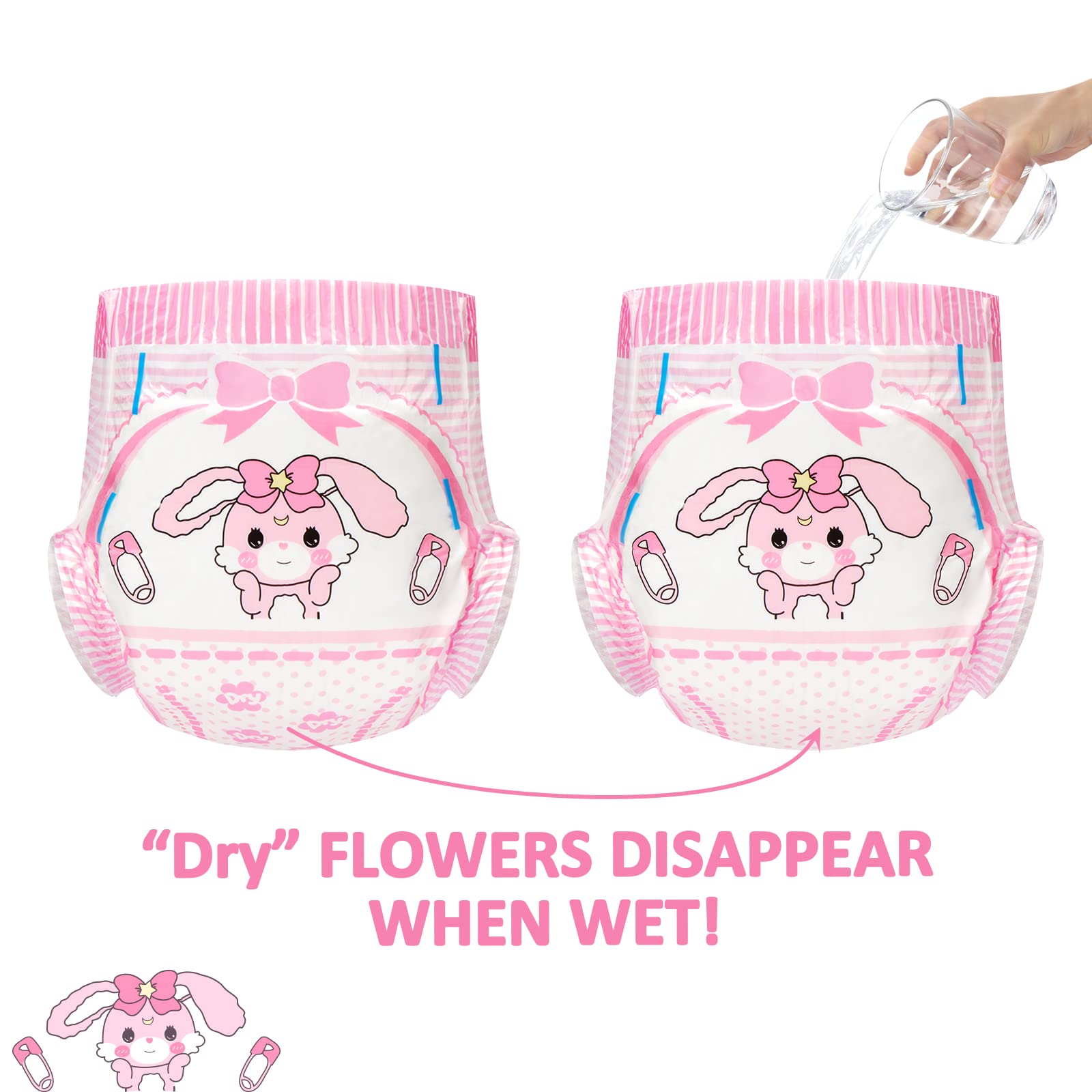 Littleforbig Adult Printed Diaper 40 Pieces (4 Packs) - Baby Usagi (Medium 28"-38") - Image 3
