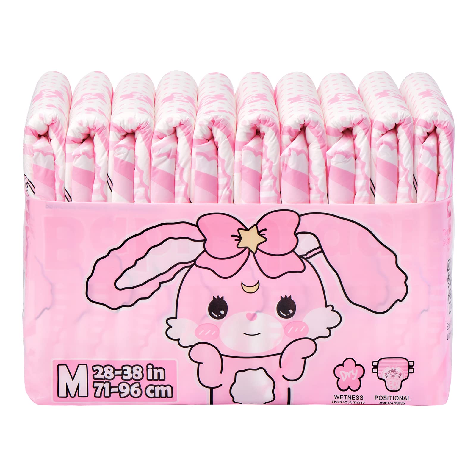 Littleforbig Adult Printed Diaper 40 Pieces (4 Packs) - Baby Usagi (Medium 28"-38") - Image 5