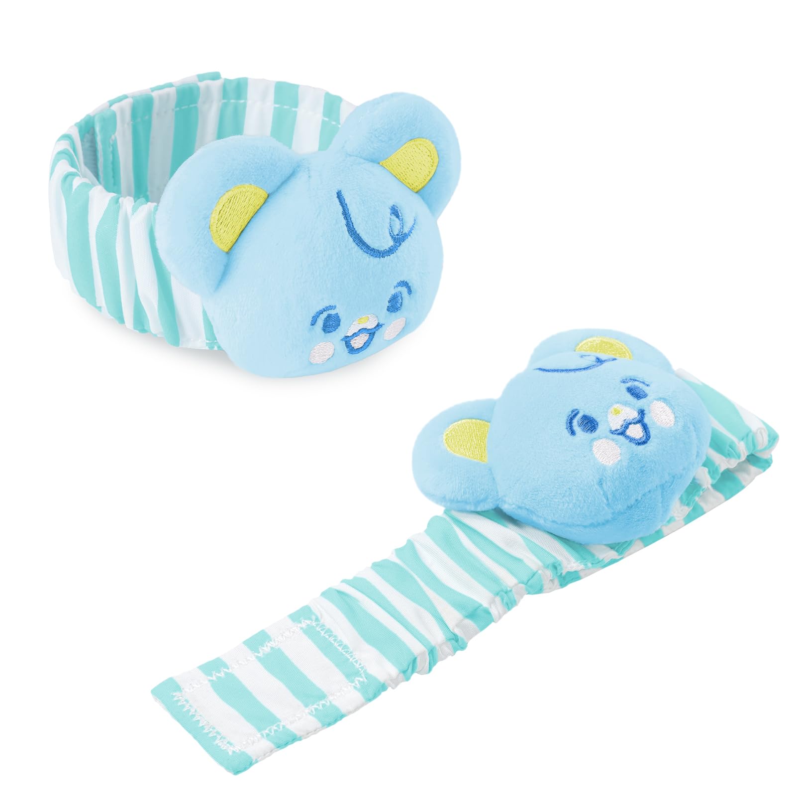 LittleForBig Adult Wrist Rattle Soft Adjustable Bracelet with Bell for Adult - Baby Parade Pattern Blue Bear - Image 7
