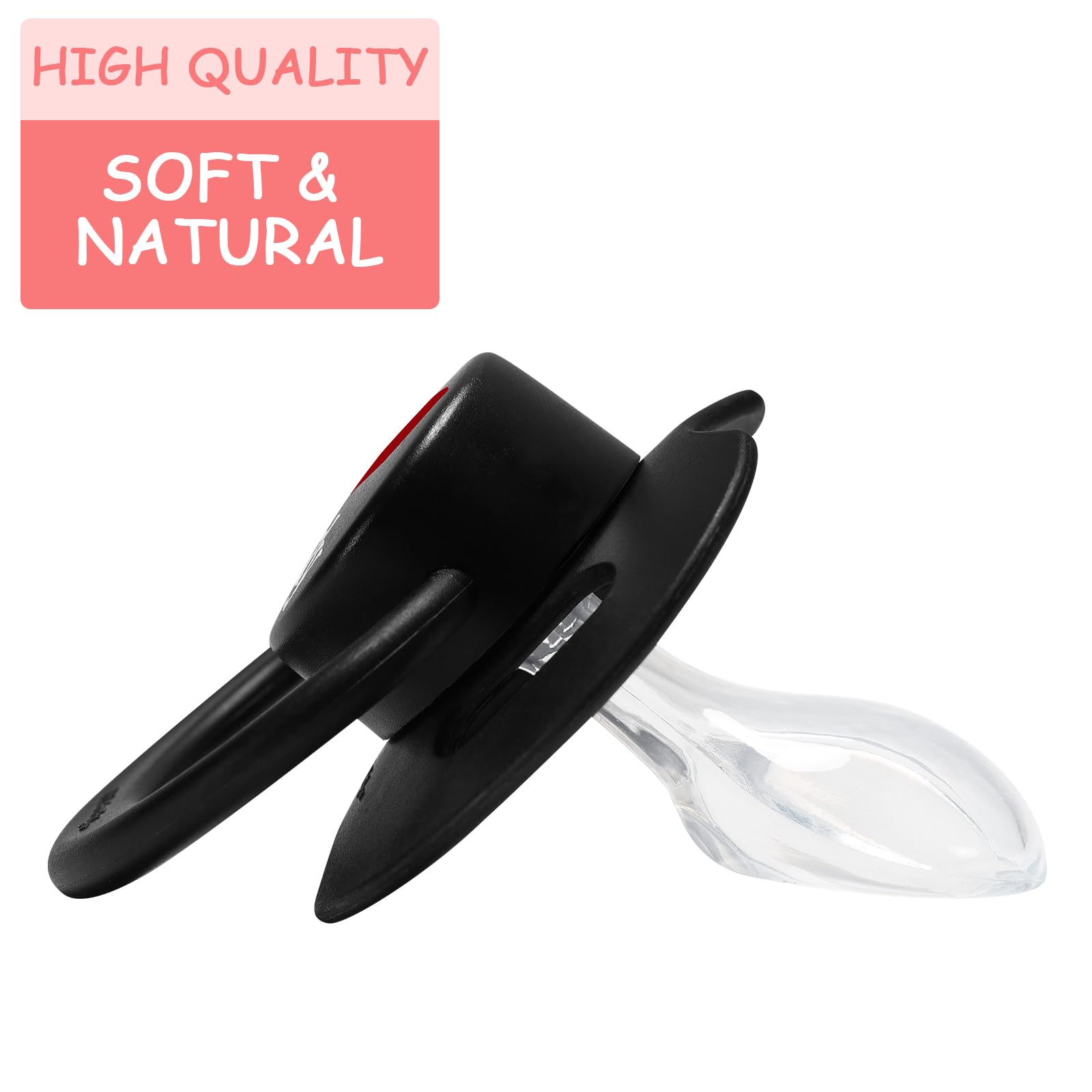 LittleForBig Bigshield Gen-II Adult Sized Printed Pacifier I Love Daddy Pattern Black - Image 7