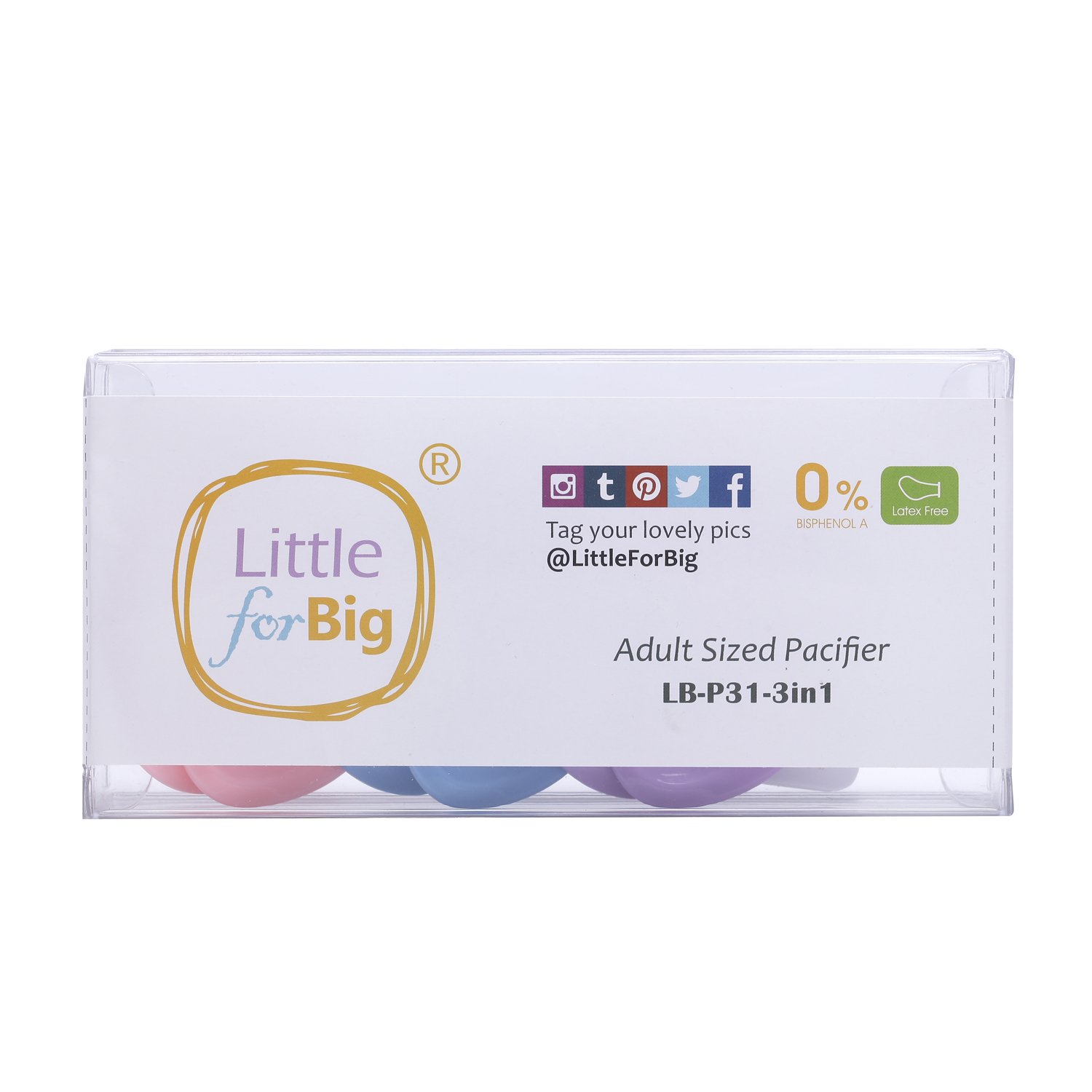 LittleForBig Bigshield Generation-I Pacifier 3 Paci Pack - Pink LightBlue Purple - Image 8