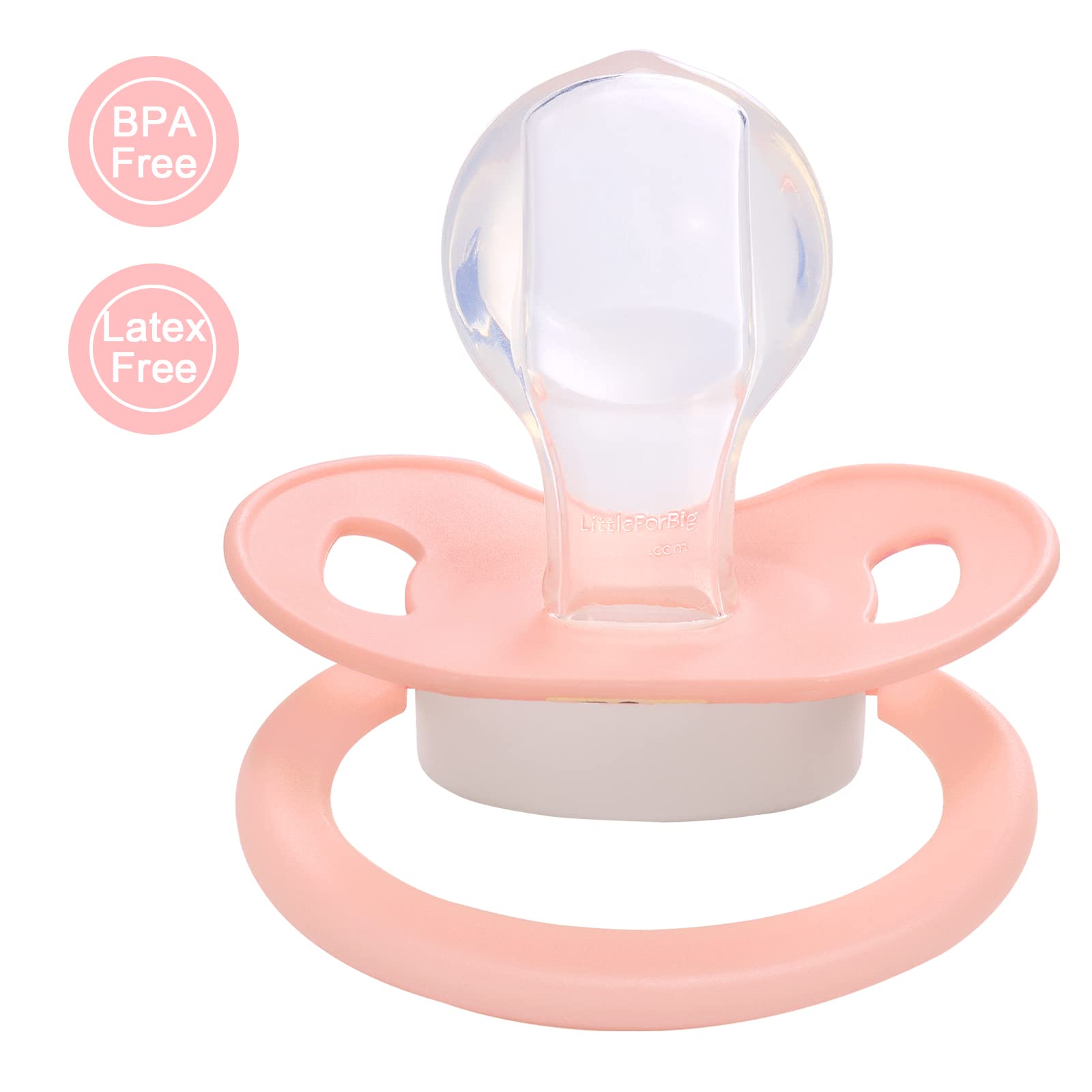 LittleForBig Bigshield Generation-II Adult Sized Pacifier Baby Cuties Pattern Pink Bunny - Image 3