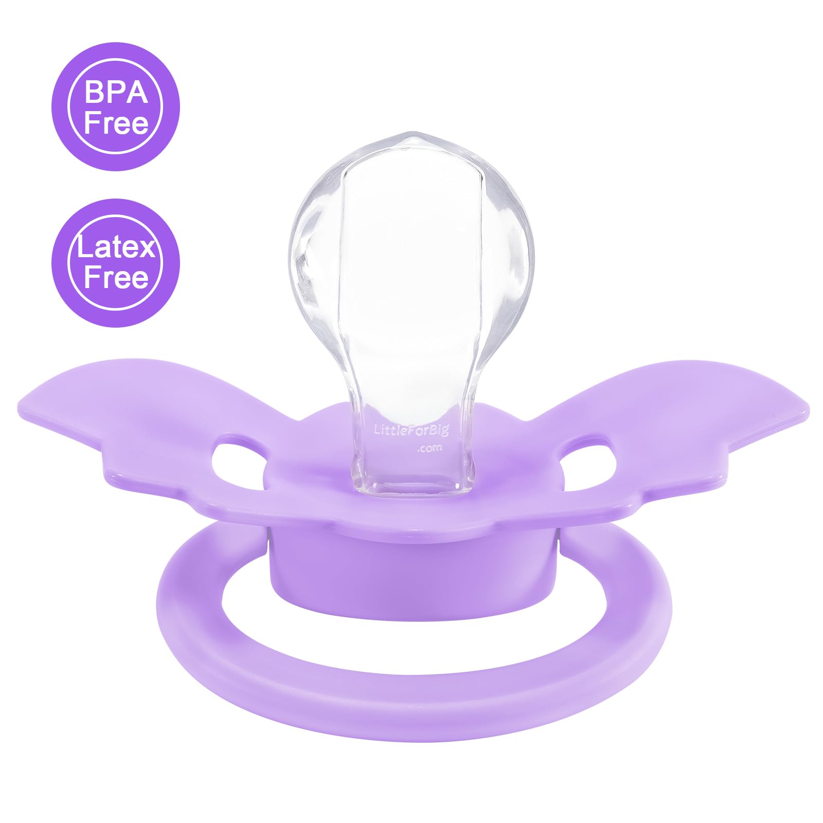 LittleForBig Bigshield Generation-II Adult Sized Pacifier - Baby Bat Pacifier Purple - Image 4