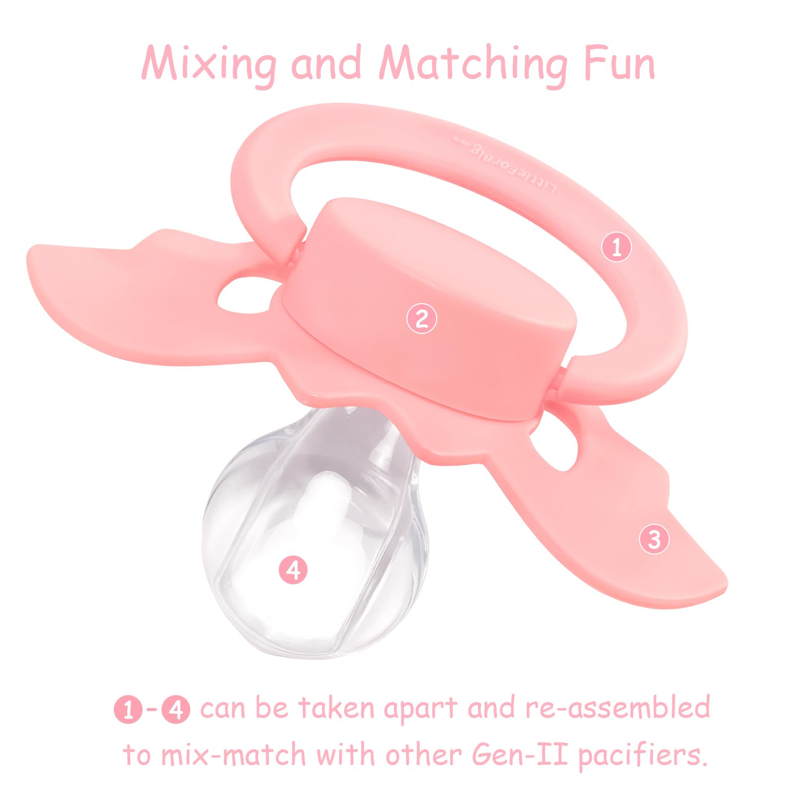 LittleForBig Bigshield Generation-II Adult Sized Pacifier - Baby Bat Pacifier Pink - Image 3