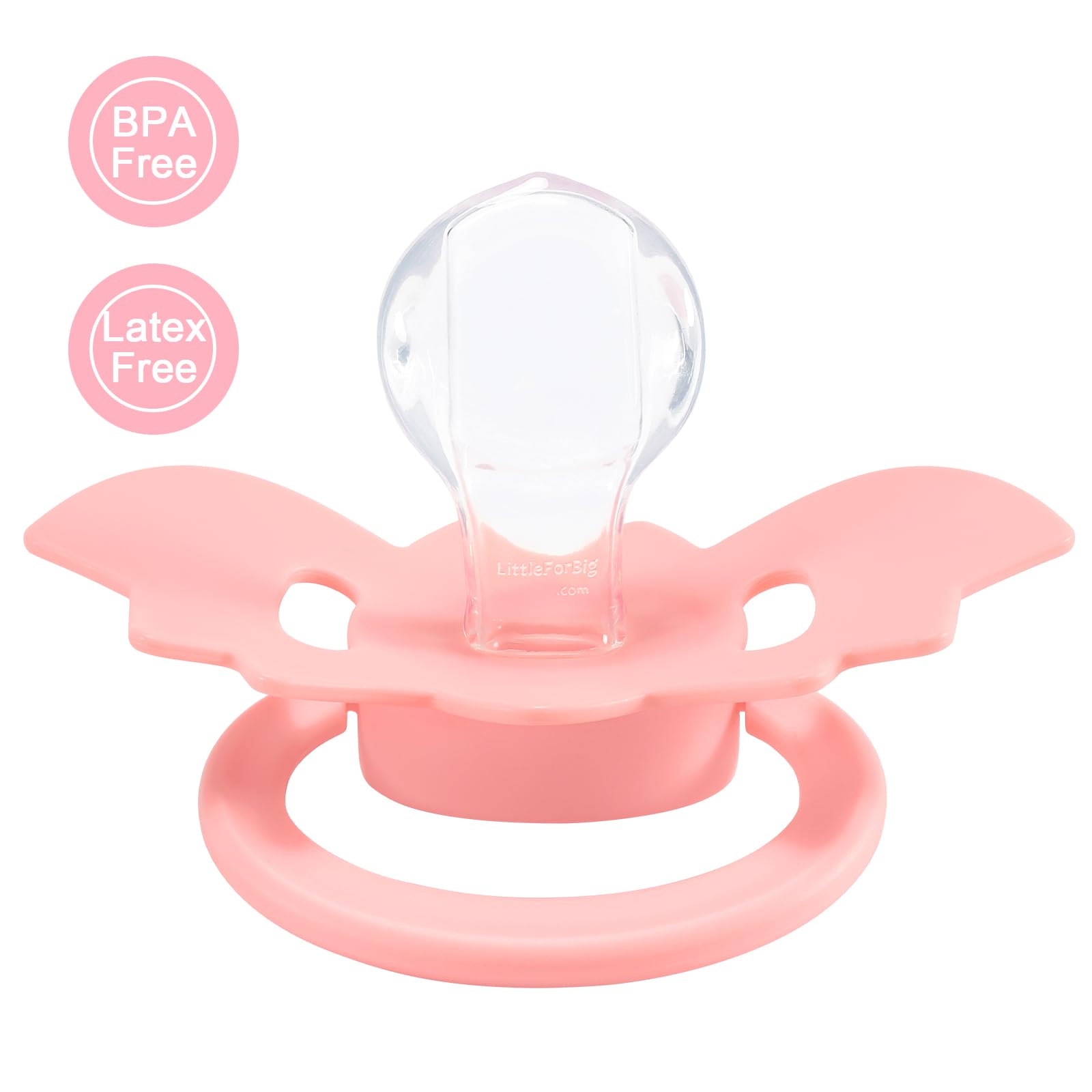 LittleForBig Bigshield Generation-II Adult Sized Pacifier - Baby Bat Pacifier Pink - Image 4