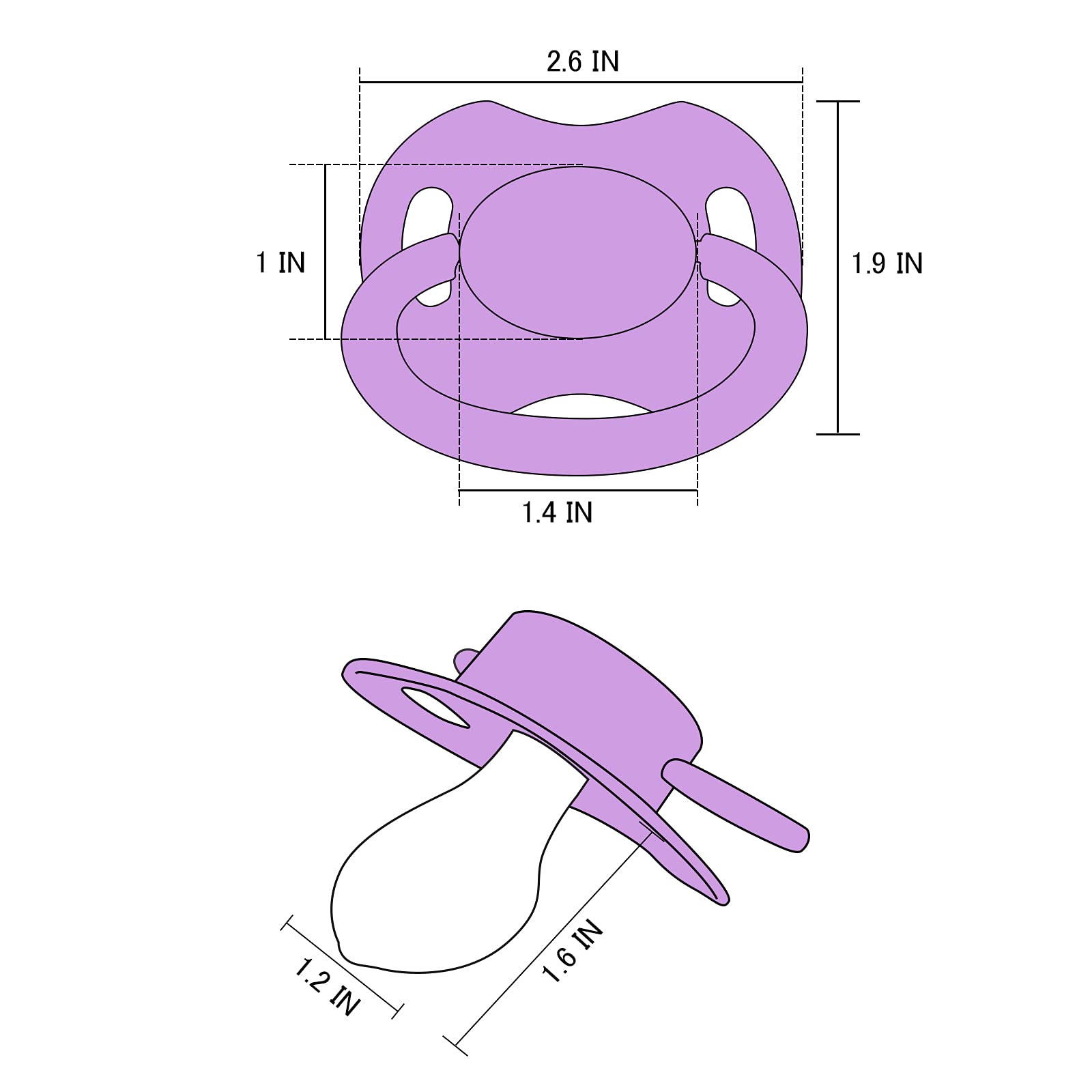 LittleForBig Bigshield Generation-II Adult Sized Pacifier Purple - Image 3