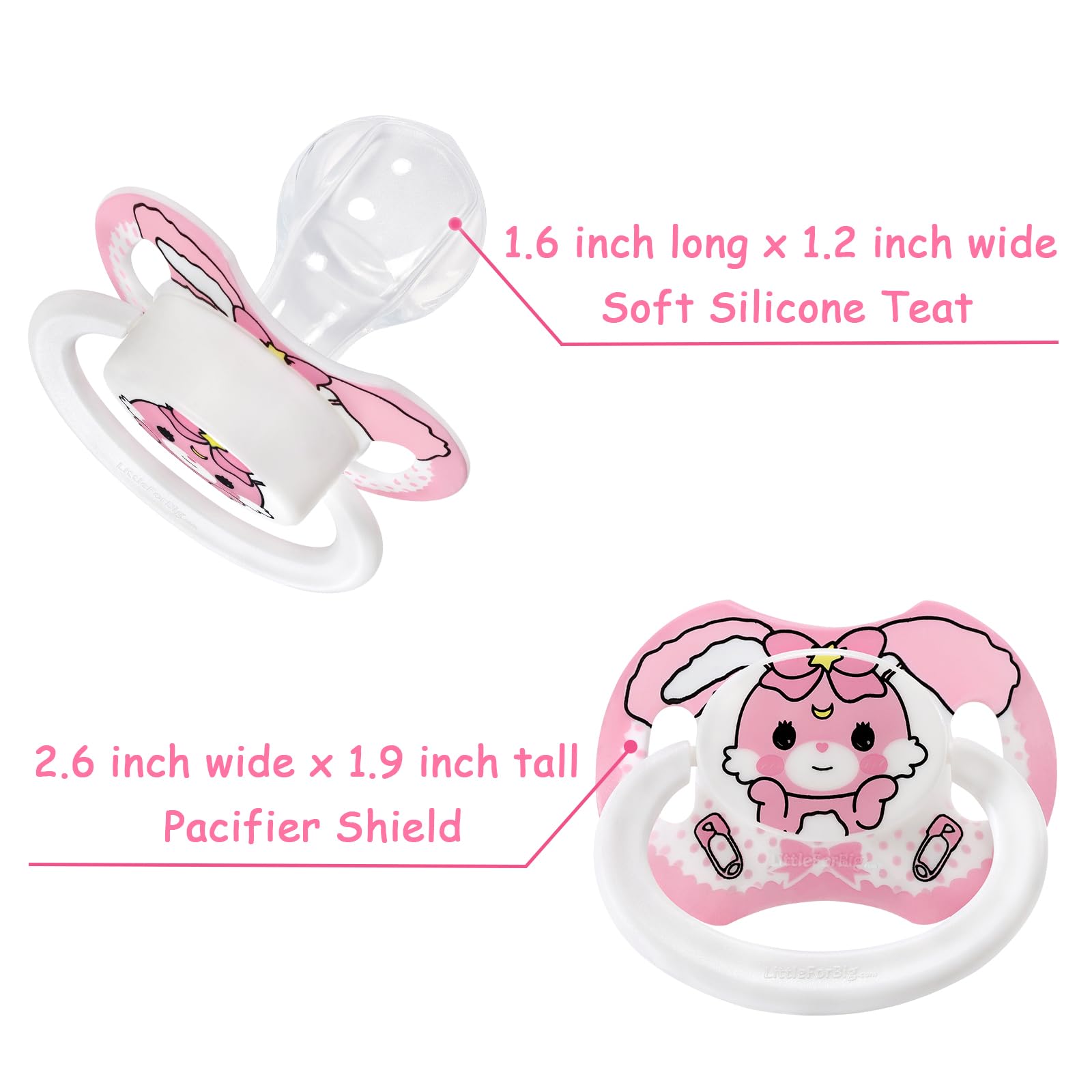 LittleForBig Bigshield Generation-II Adult Sized Printed Pacifier Baby Usagi Pattern - Image 6