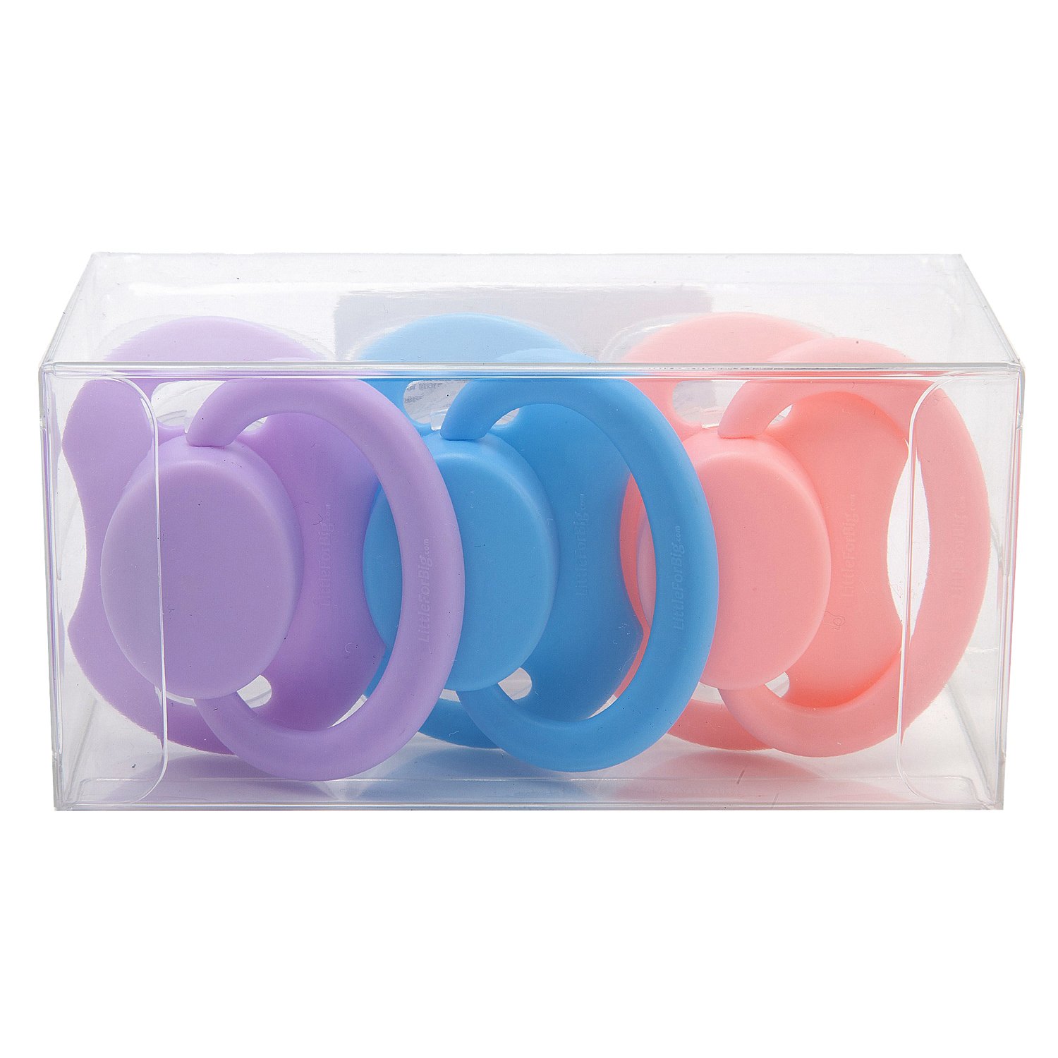LittleForBig Bigshield Generation-II Big Sized Pacifier 3 Paci Pack - Pink, Blue, Lavender - Image 6