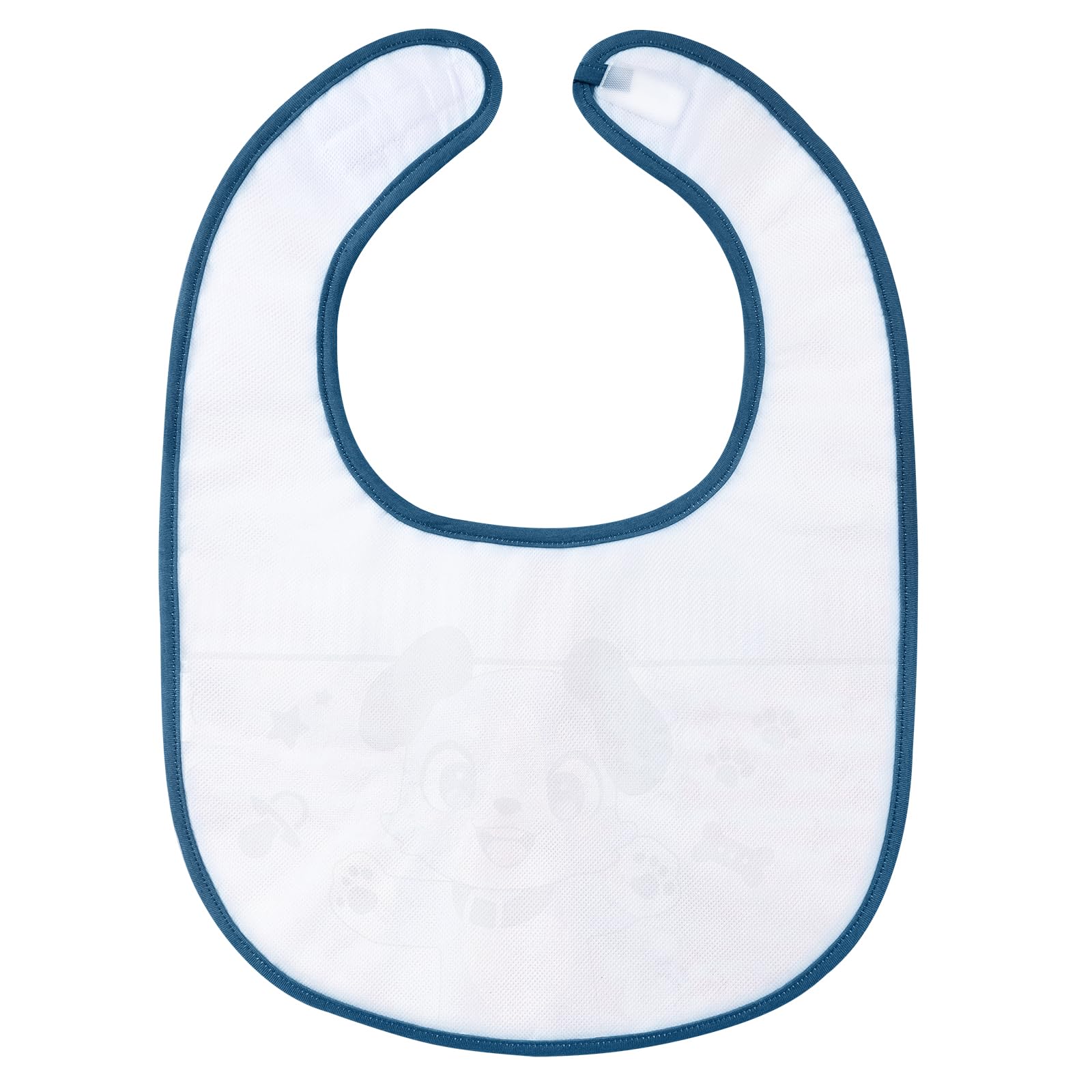Littleforbig Cotton Waterproof Babydoll Printed Adult Bib with Adjustable Hook-and-Loop Fastener Closure - Little Blue Bib - Image 6