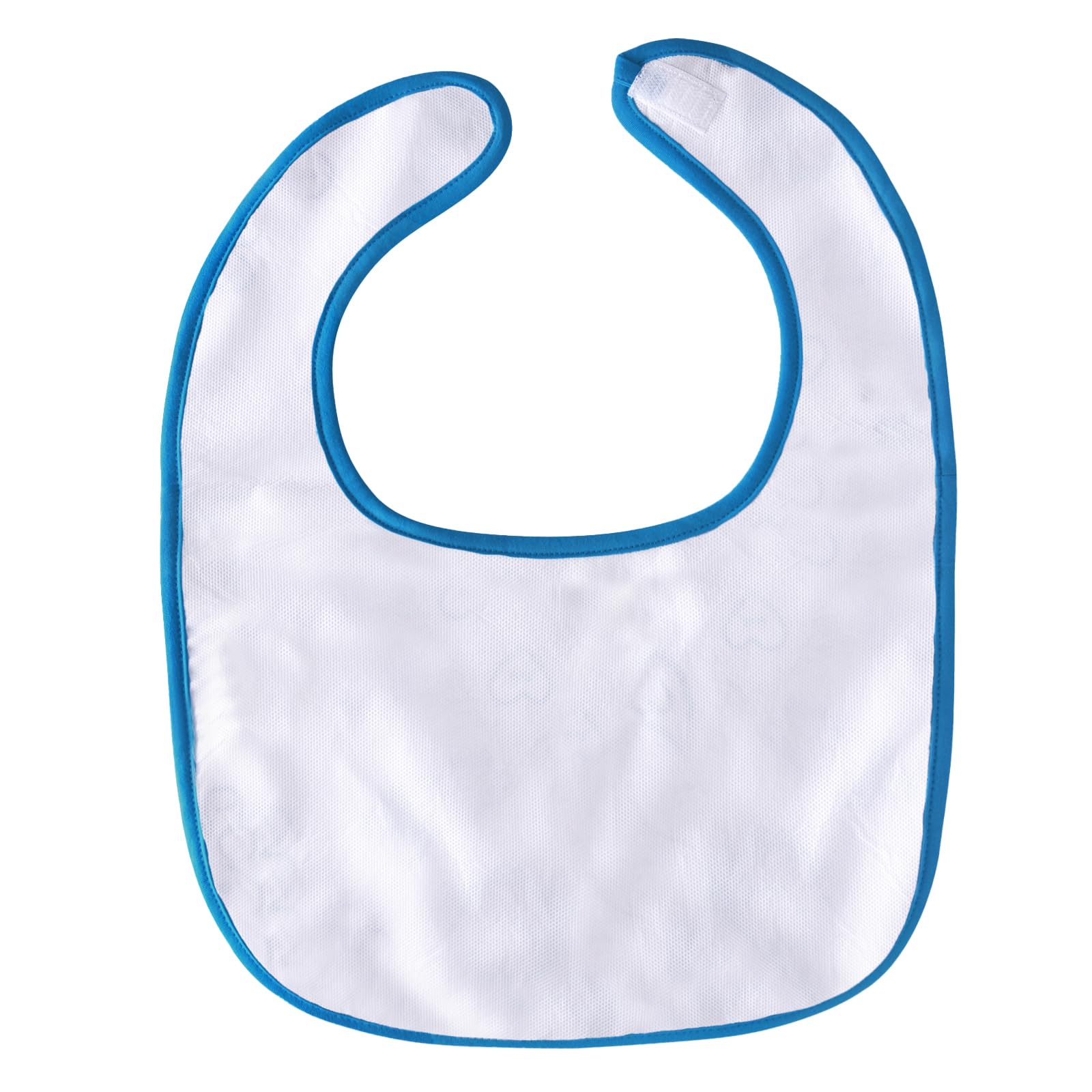 Littleforbig Cotton Waterproof Printed Adult Bib with Adjustable Hook-and-Loop Fastener Closure - Nursery Blue Adult Bib - Image 5