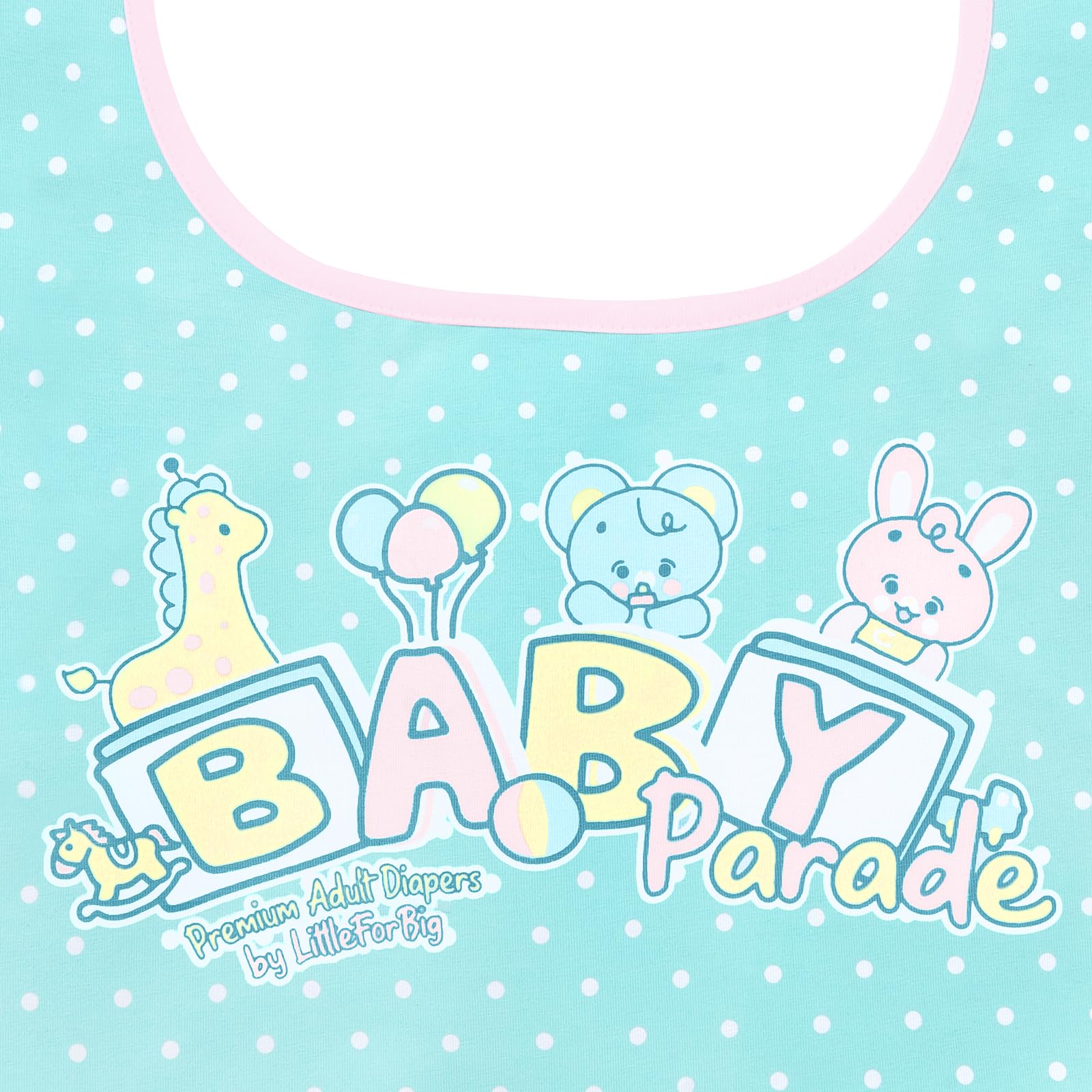 Littleforbig Cotton Waterproof Printed Adult Bib with Adjustable Hook-and-Loop Fastener Closure - Parade Adult Bib - Image 5