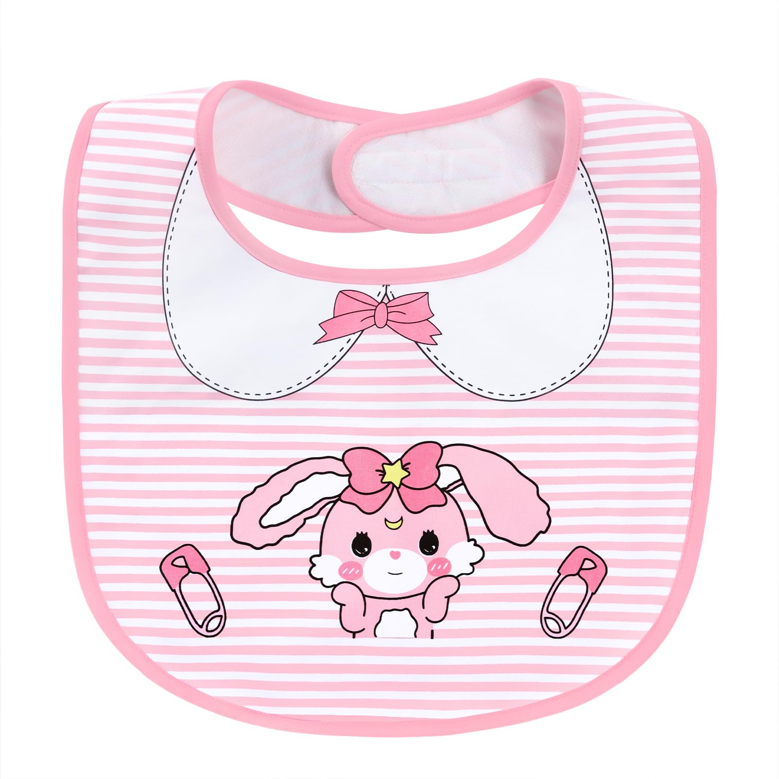Littleforbig Cotton Waterproof Printed Adult Bib with Adjustable Hook-and-Loop Fastener Closure - Usagi Adult Bib - Image 7