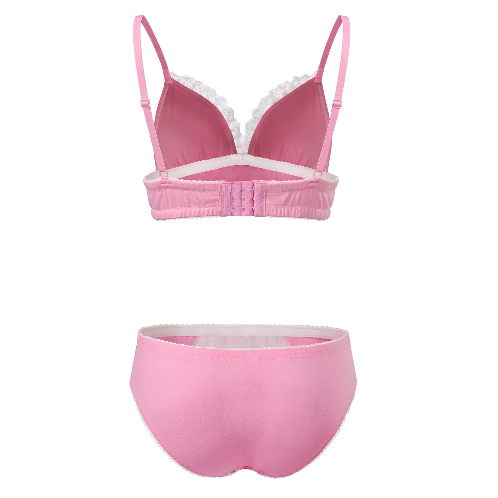 Littleforbig Lacy Trim Women Nightwear Strap Sleepwear Cami Top Shorts Lingerie loungewear - Usagi Moon Fancy Bralette Set - Image 6