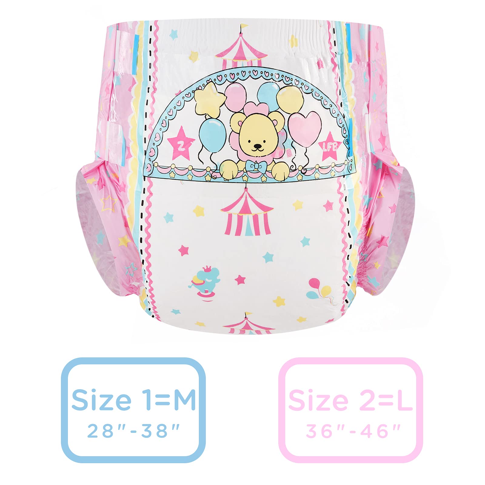 Littleforbig Little Circus Printed Incontinence Underwear 10 Pieces (Medium 28"-38") - Image 7