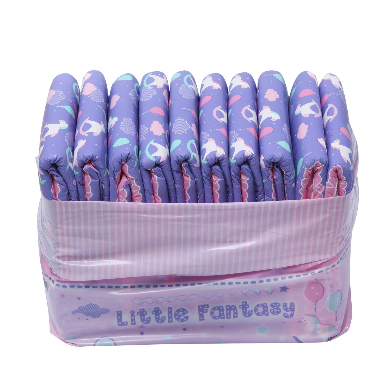 Littleforbig Adult Printed Diaper 40 Pieces (4 Packs) - Little Fantasy (Medium 28"-38") - Image 7