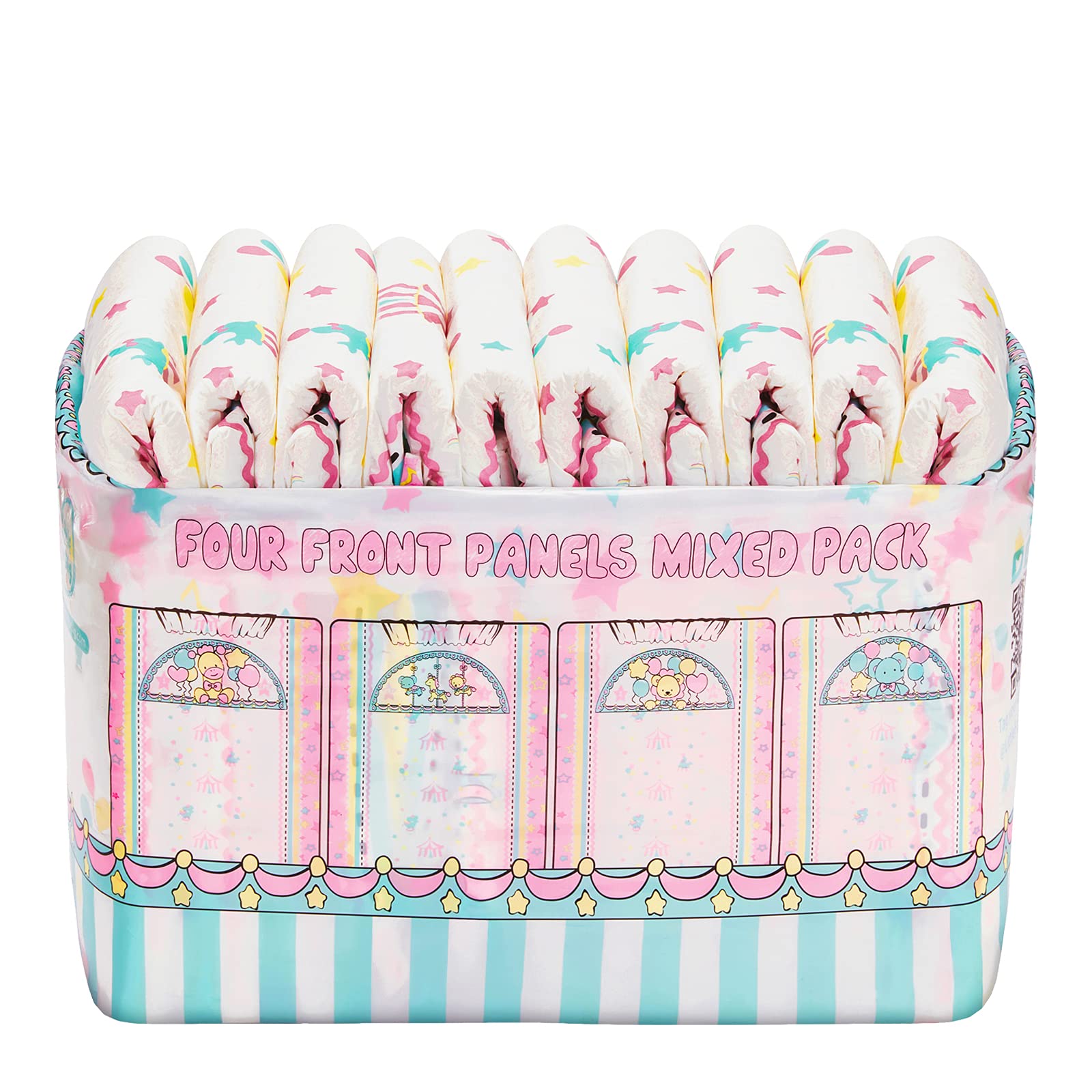 Littleforbig Printed Diaper 40 Pieces (4 Packs) - Little Circus(M) - Image 6