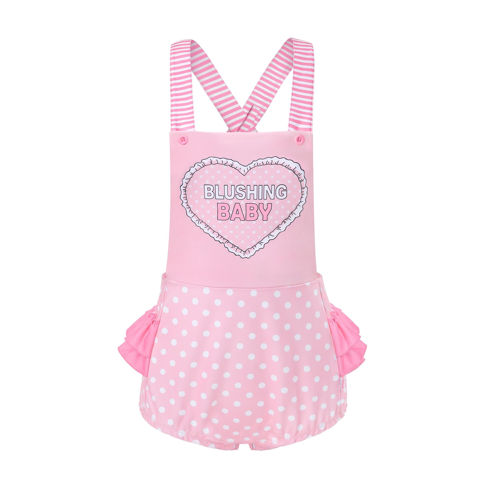 Littleforbig Short Overalls Shortalls - Blushing Baby Ruffle Butt Shortalls - Image 4