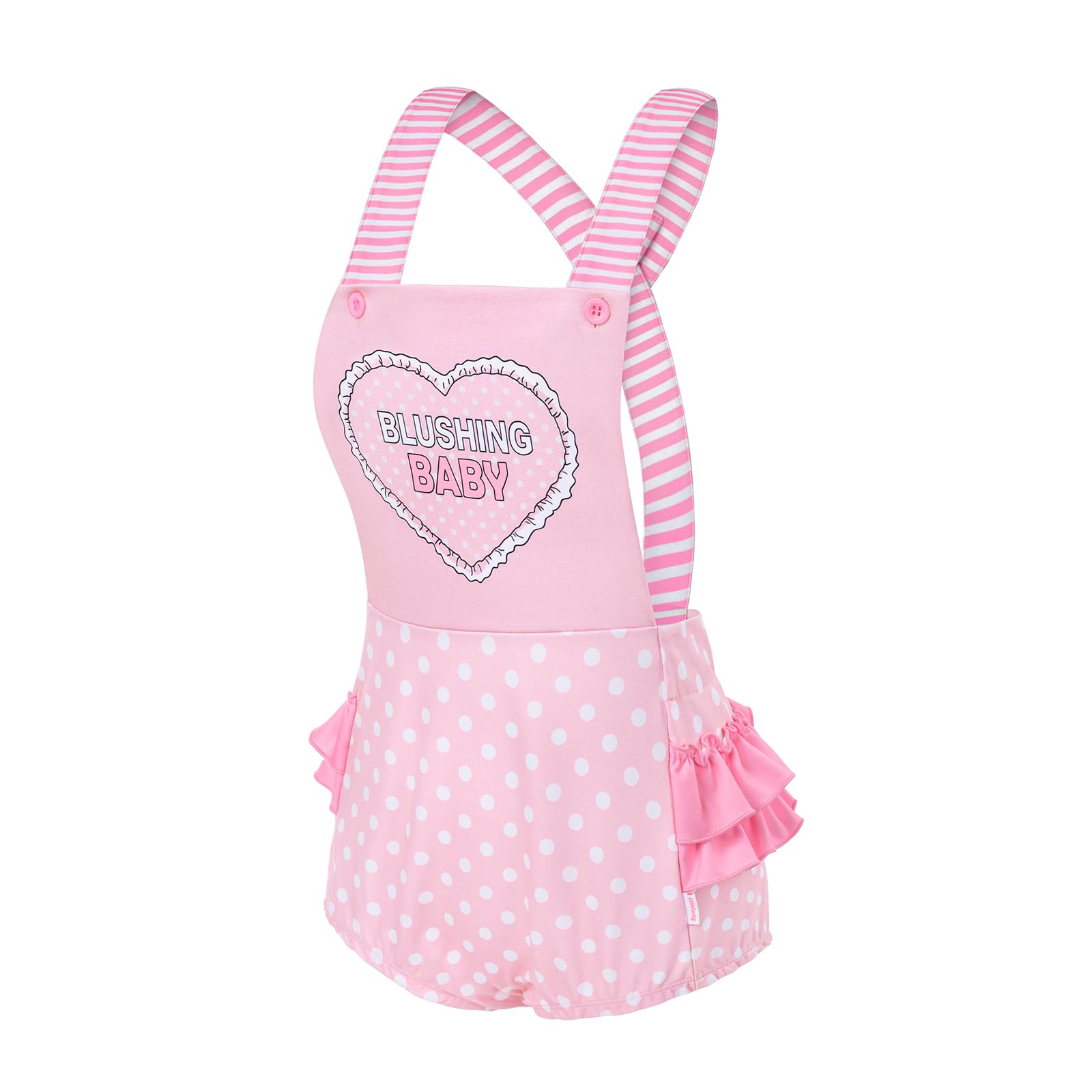 Littleforbig Short Overalls Shortalls - Blushing Baby Ruffle Butt Shortalls - Image 5