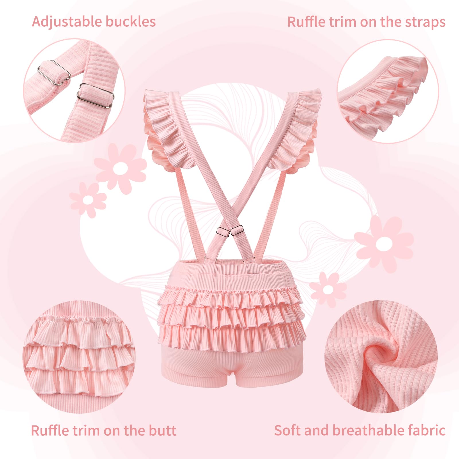 Littleforbig Short Overalls Shortalls - Ruffle Butt Shortalls - Image 4