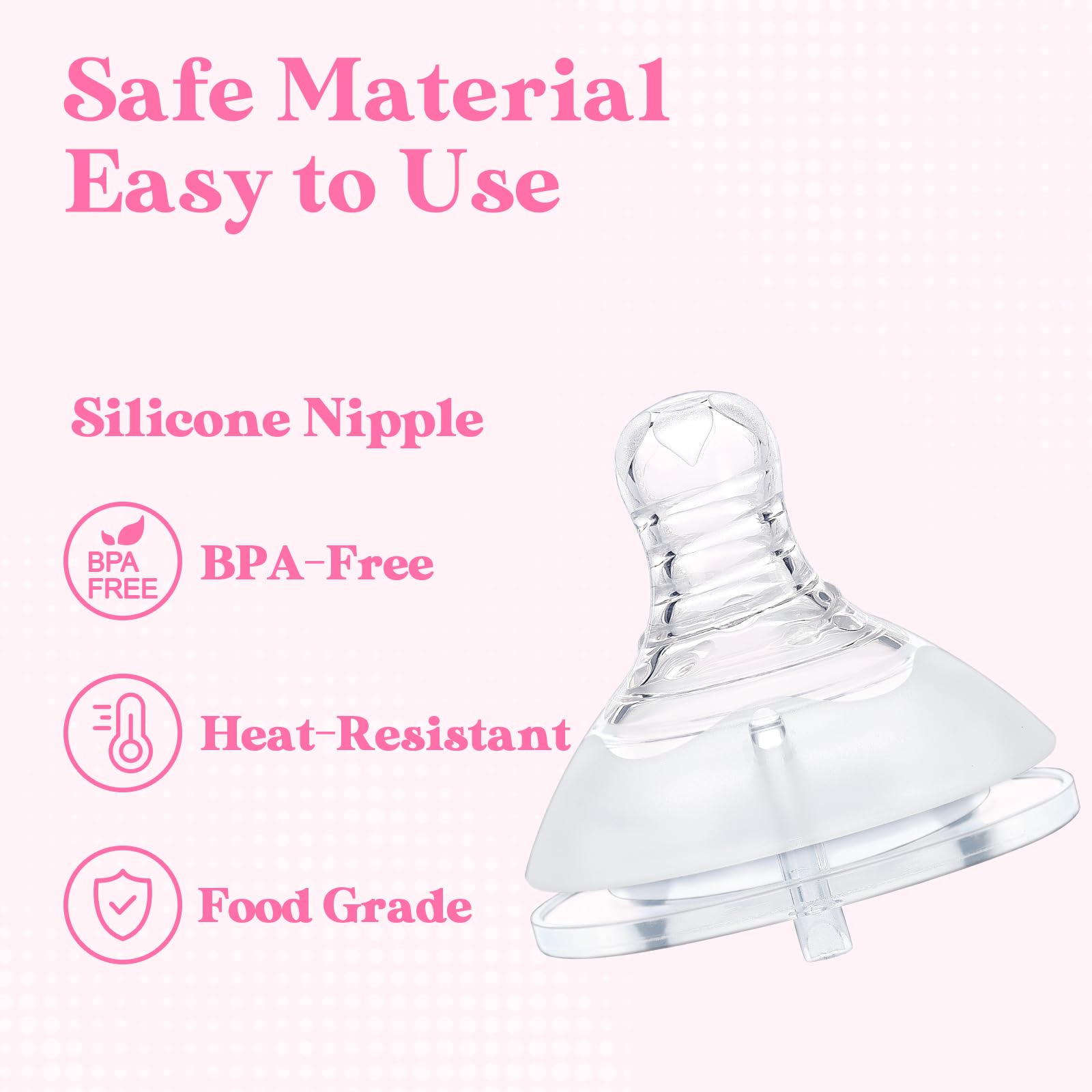 LittleForBig Silicone Soft Touch Adult Bottle Nipples Replacement Teat Compatible with LittleForBig Bottles - Lip Care Bottle Nipples for Adults 3-Pack - Image 4