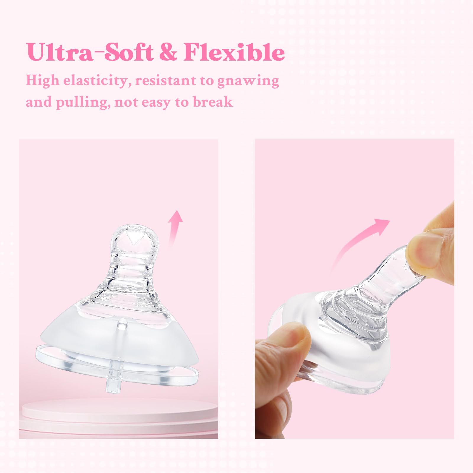 LittleForBig Silicone Soft Touch Adult Bottle Nipples Replacement Teat Compatible with LittleForBig Bottles - Lip Care Bottle Nipples for Adults 3-Pack - Image 6