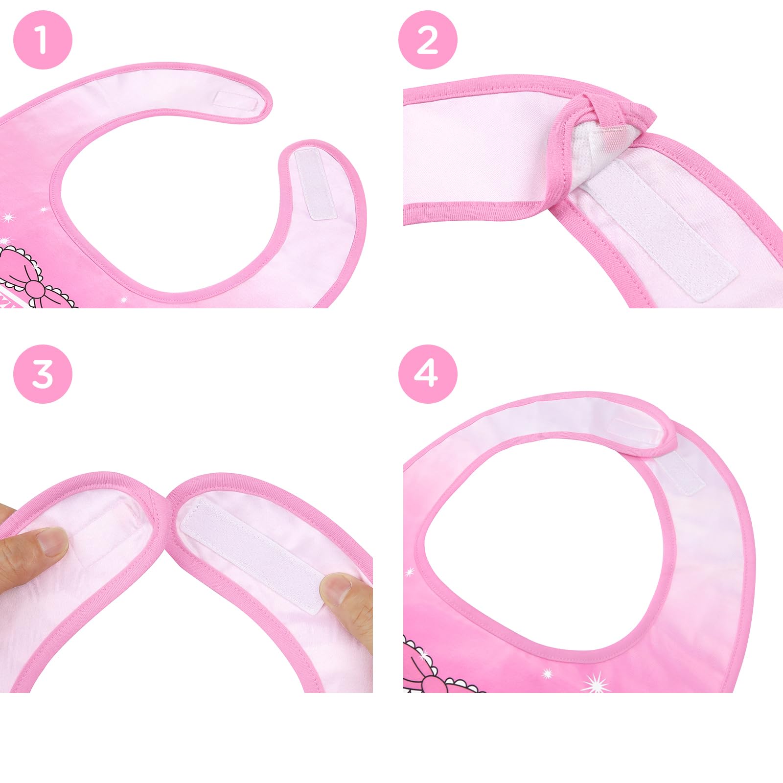 Littleforbig Silky Waterproof Babydoll Printed Adult Bib with Adjustable Hook-and-Loop Fastener Closure - Little Beauty Adult Bib - Image 3