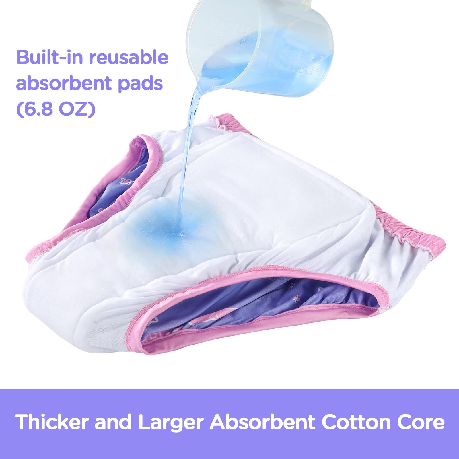 Littleforbig Soft Silky Underwear Comfortable Washable Reusable Adult Training Pants - Little Fantasy S - Image 3