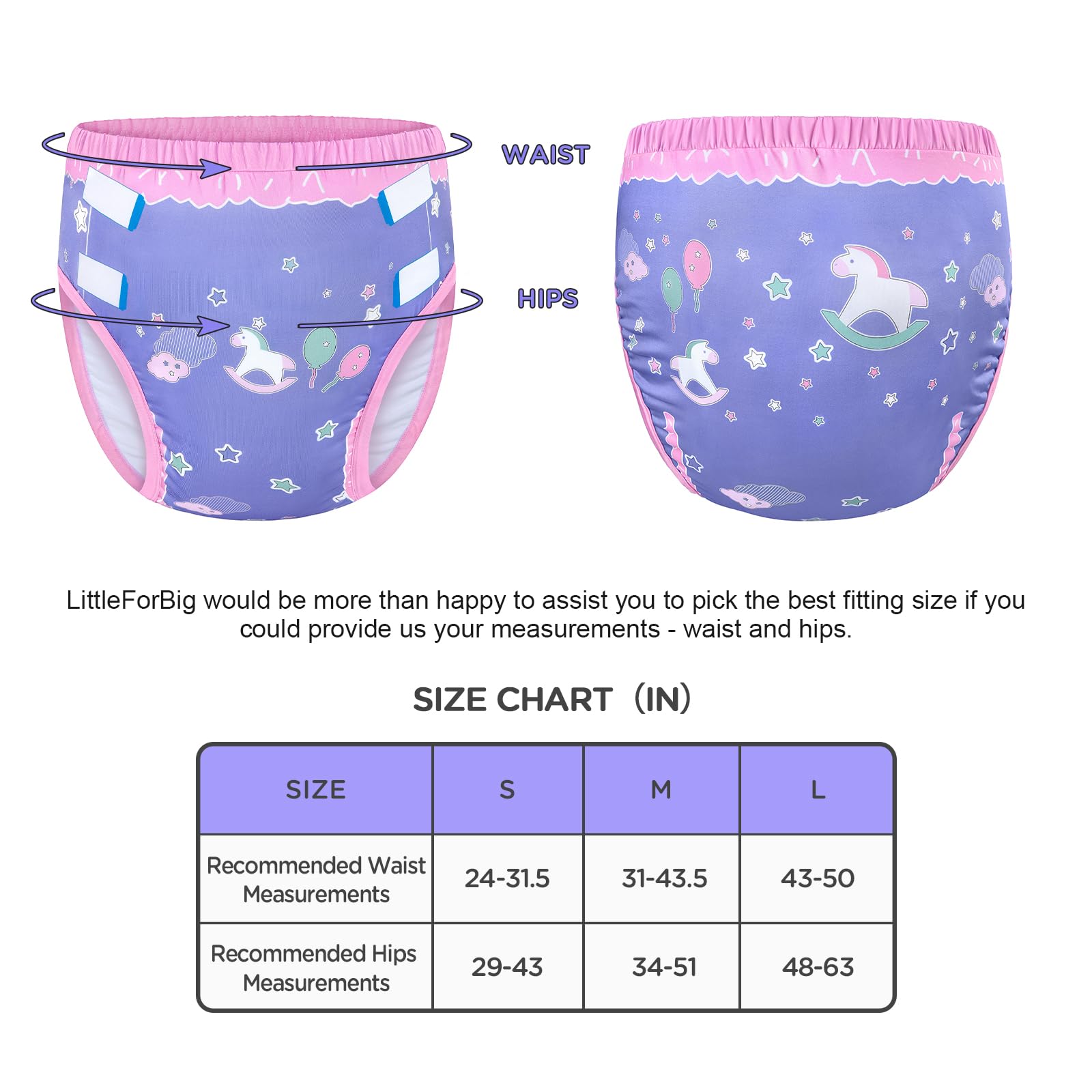 Littleforbig Soft Silky Underwear Comfortable Washable Reusable Adult Training Pants - Little Fantasy S - Image 5