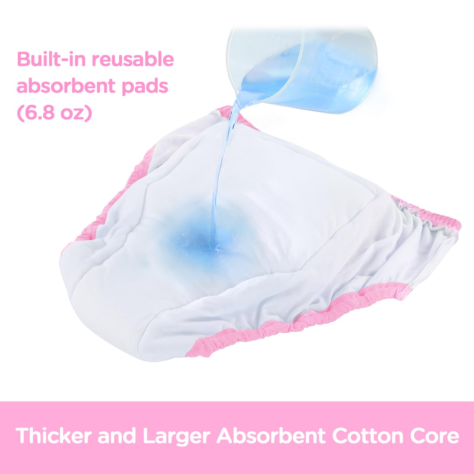 Littleforbig Soft Silky Underwear Comfortable Washable Reusable Primary Comfort Cloth Adult Training Pants - Image 4