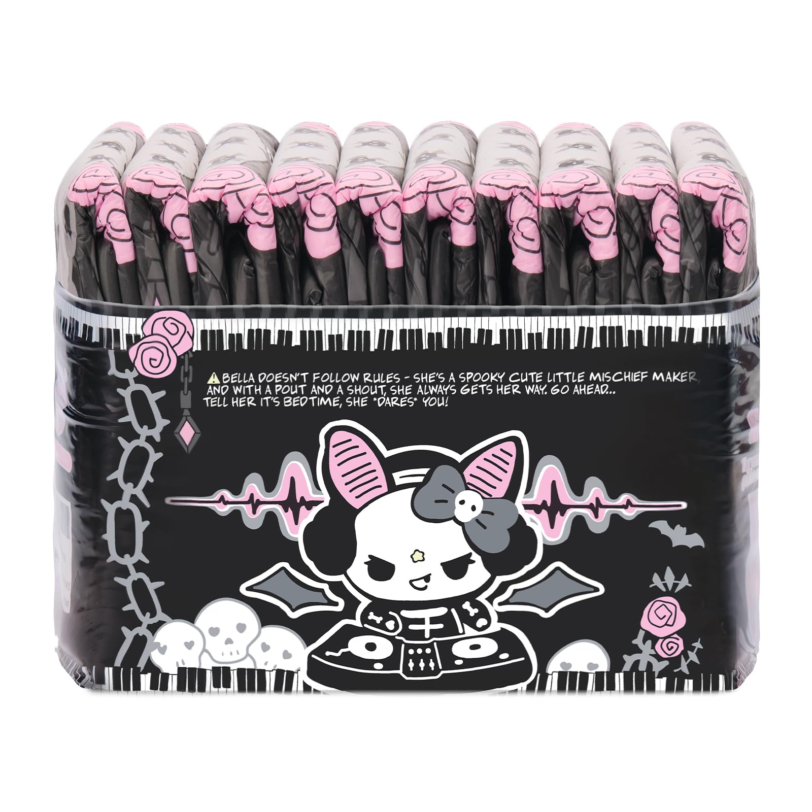 Littleforbig Ultra Absorbent 7000 mL Adult Printed Diaper 80 Pieces (8 Packs) - Goth Brat (Medium 28"-38") - Image 7