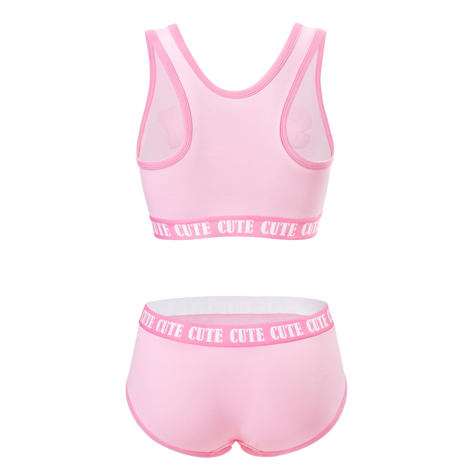 Littleforbig Unisex Cotton Camisole and Panties Sports Loungewear Sissy University Bralette Set - Image 6