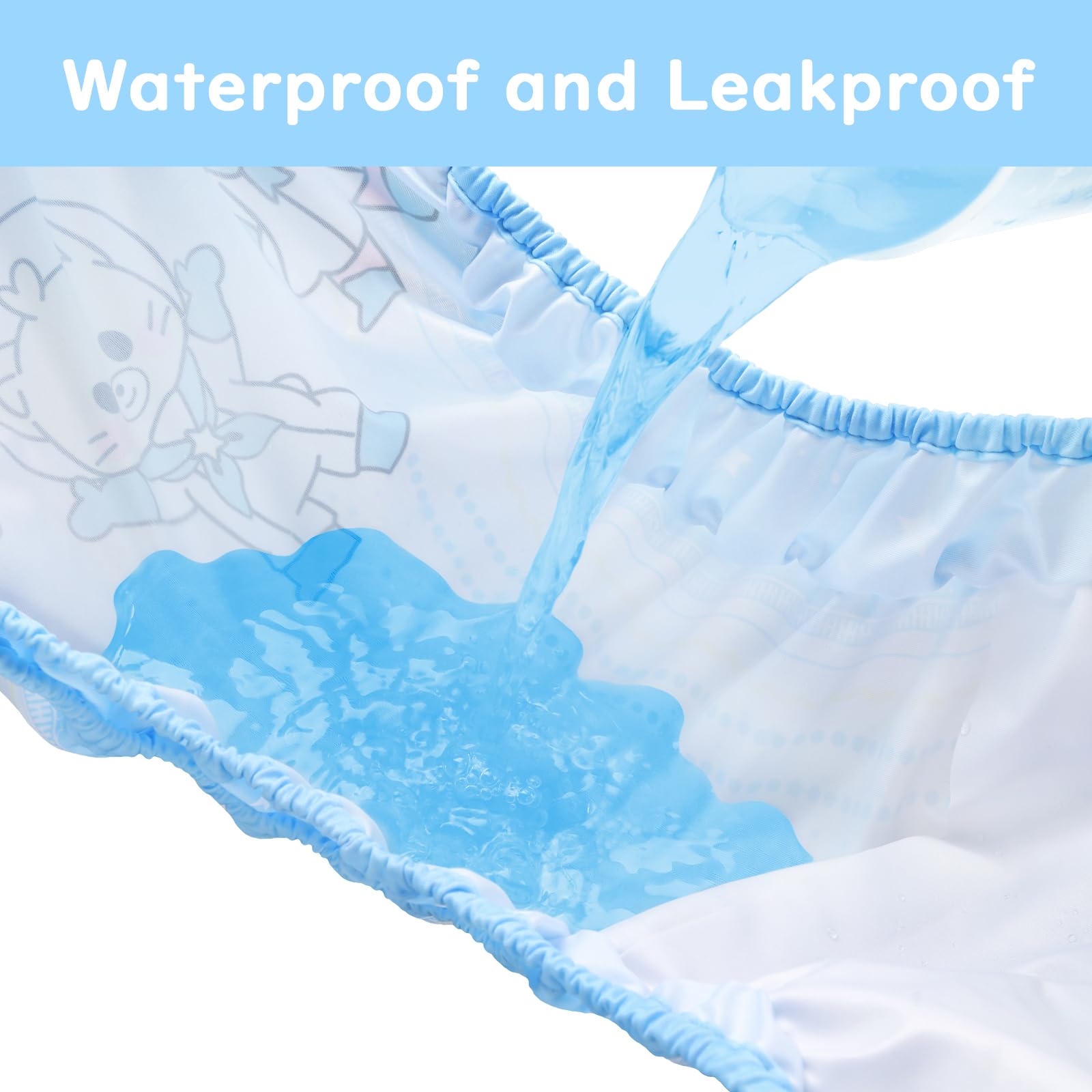 Littleforbig Washable Adjustable Reusable Waterproof Cloth Adult Diaper Wrap Cover One Size - Astro Babies - Image 3