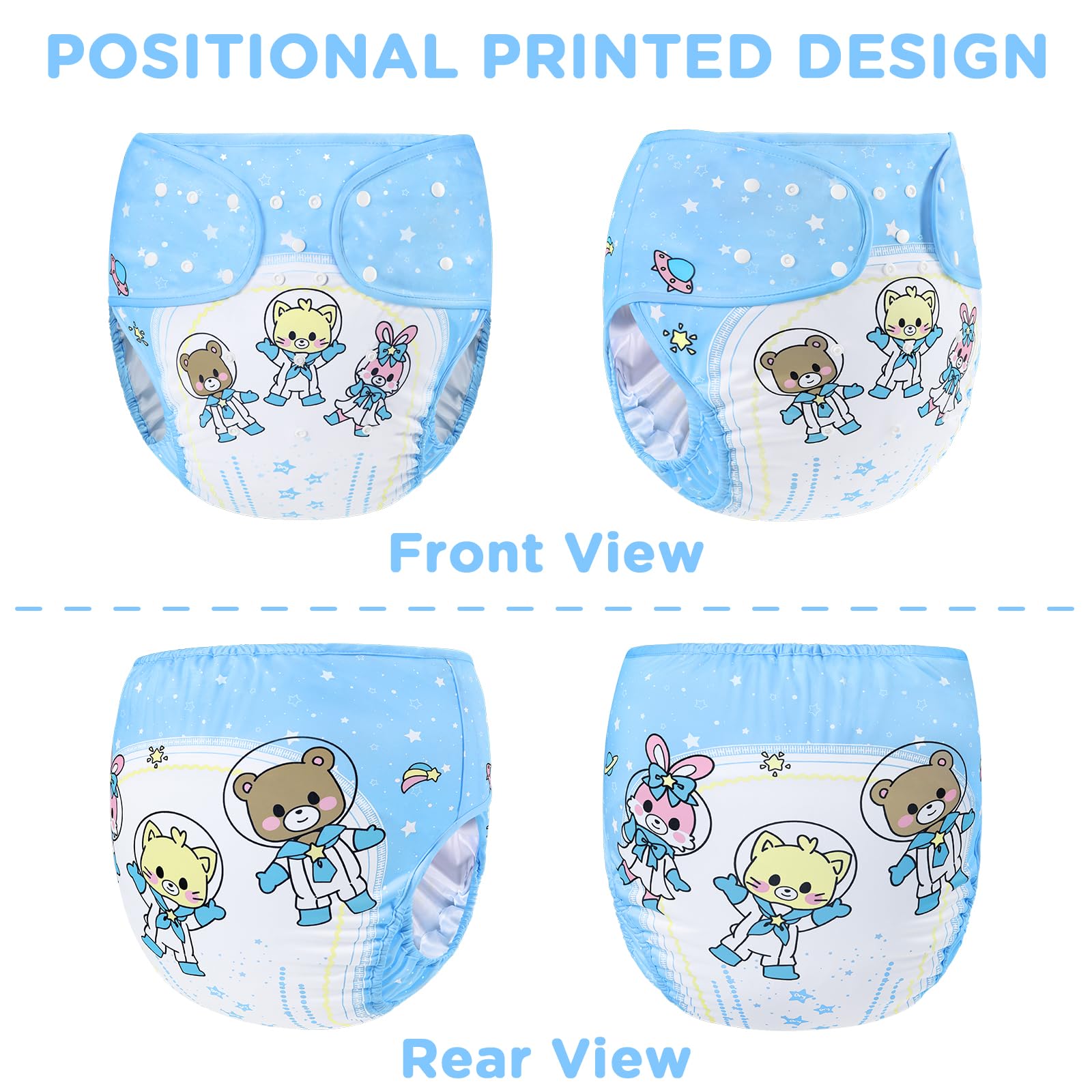 Littleforbig Washable Adjustable Reusable Waterproof Cloth Adult Diaper Wrap Cover One Size - Astro Babies - Image 5