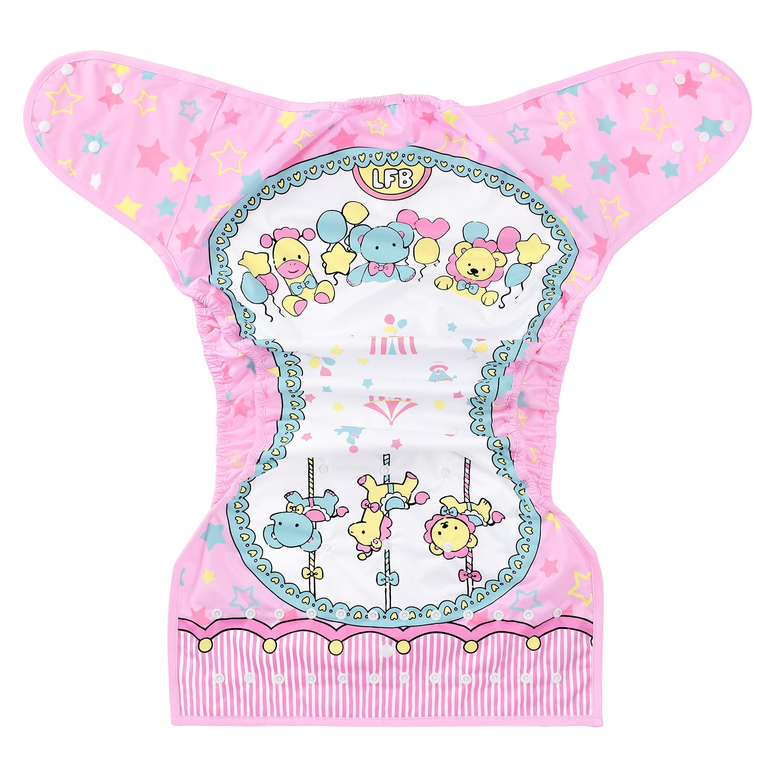 Littleforbig Washable Adjustable Reusable Waterproof Cloth Adult Diaper Wrap Cover One Size - Little Circus - Image 8