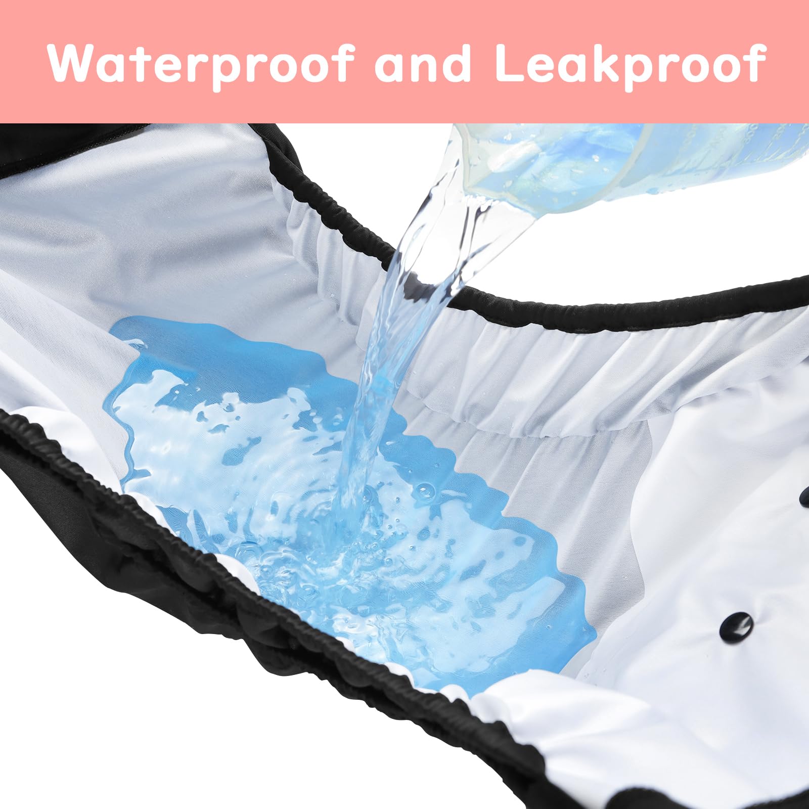 Littleforbig Washable Adjustable Reusable Waterproof Cloth Adult Diaper Wrap Cover One Size - I Love Daddy Black - Image 3