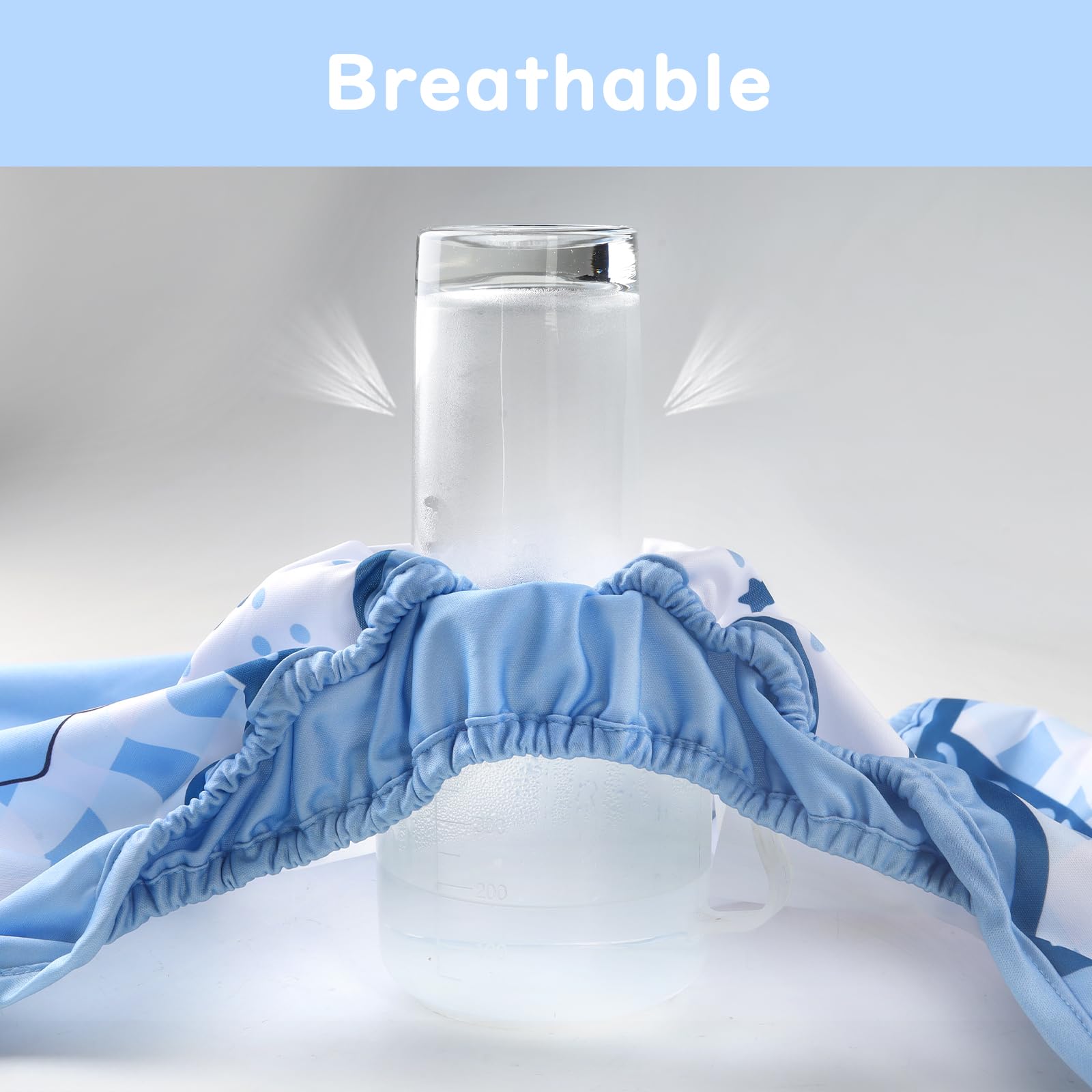 Littleforbig Washable Adjustable Reusable Waterproof Cloth Adult Diaper Wrap Cover- Little Blue M - Image 4