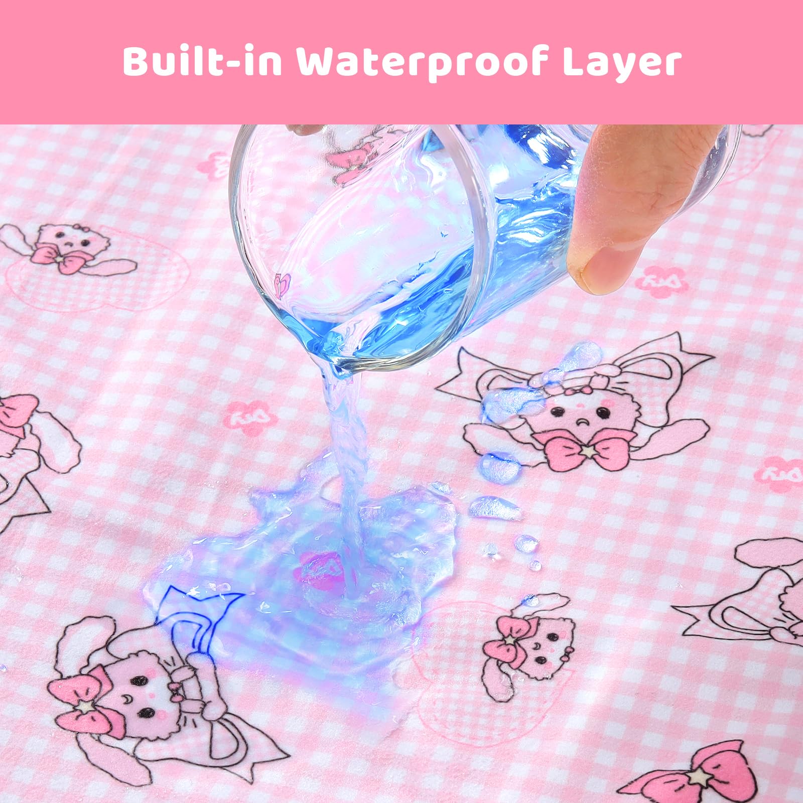 LittleForBig Washable Reusable Waterproof Moisture-Absorbing Adult Diaper Printed Change Pads Bed Pads Pee Pads - Baby Usagi Changing Mat (41"×28.5") - Image 3
