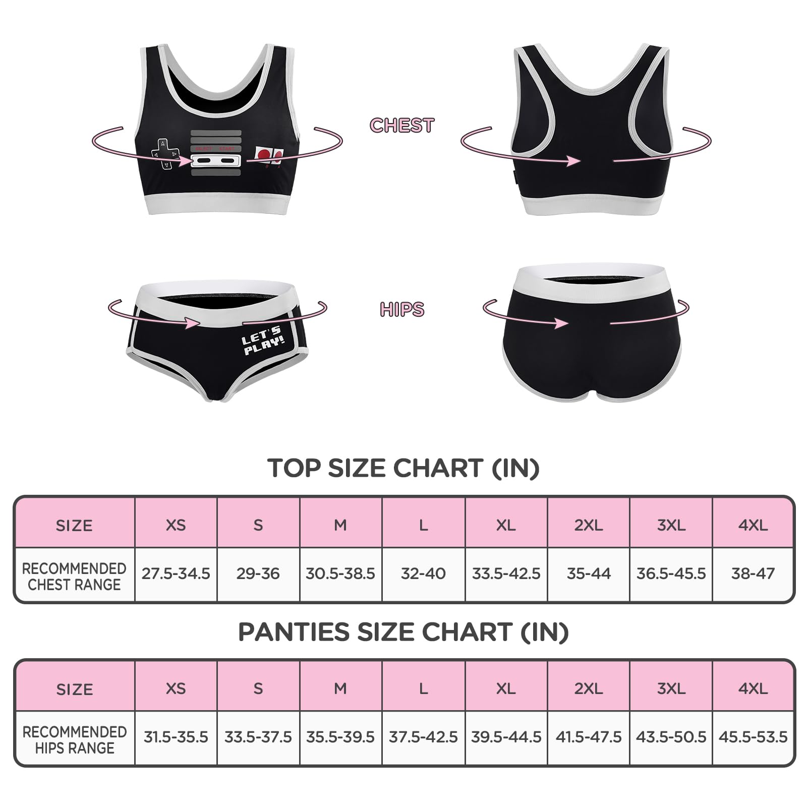Littleforbig Women Cotton Camisole and Panties Sports loungewear Bralette Set - Let's Play Gamer Girl - Image 4