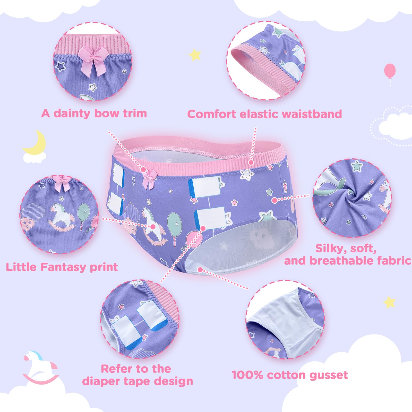 Littleforbig Women's Ladies Soft Silky Underwear Comfortable Hipster Briefs Babydoll Little Fantasy 'Oopsie' Potty Pants - Image 4