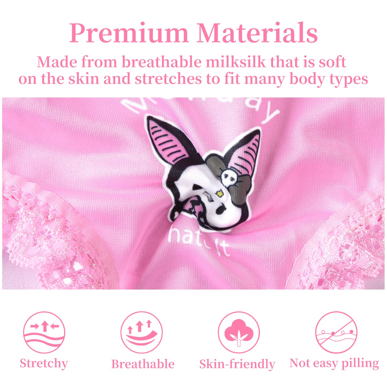 Littleforbig Women's Ladies Soft Silky Underwear Hipster Briefs Babydoll Batty Brat Days of the Week 7 Pack Panties Set - Image 5