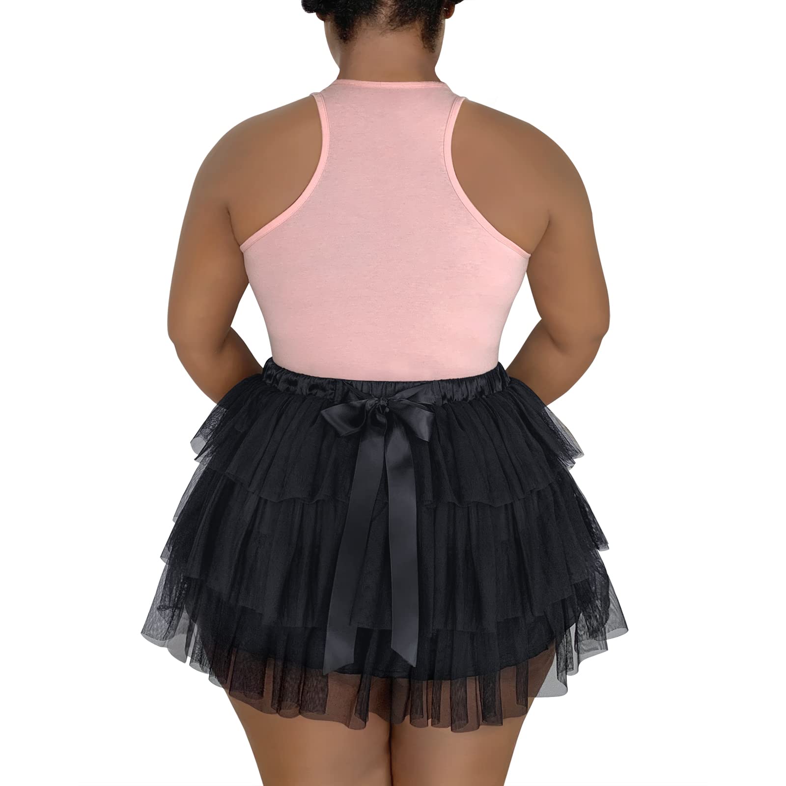 Littleforbig Women's Mesh Tulle Puffy Petticoat Tutu Ballet Bubble Short Ballerina Skirt - Image 5