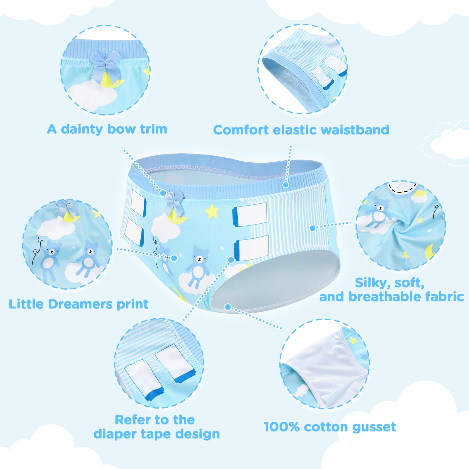 Littleforbig Women's Silky Soft Underwear Hipster Briefs Babydoll Little Dreamers 'Oopsie' Potty Pants - Image 4