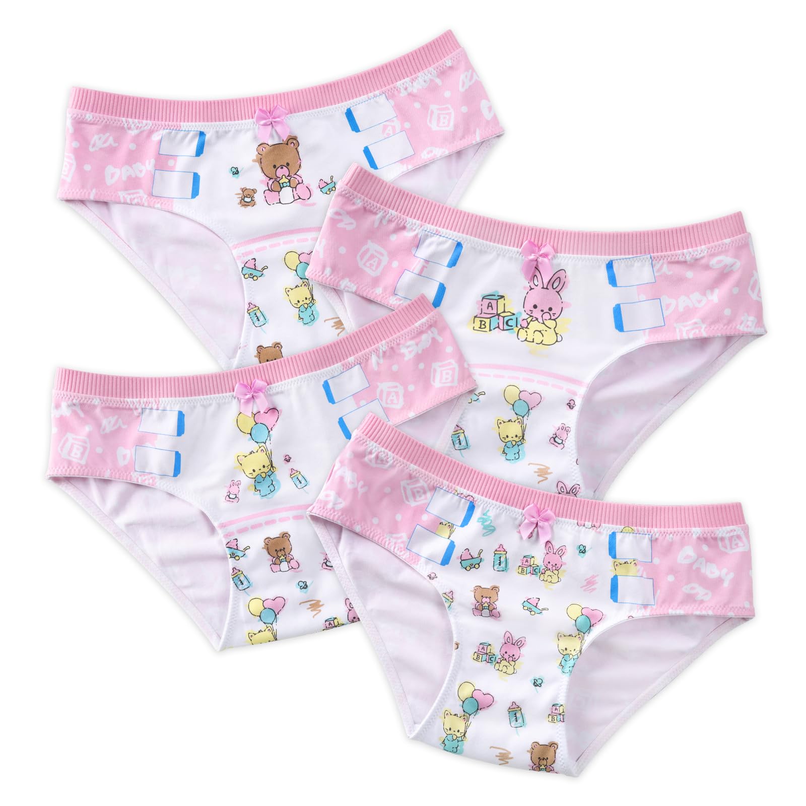 Littleforbig Women's Soft Cotton Hipster Briefs Babydoll Baby Cuties ‘Oopsie’ Potty Pants 4 Pack Panties Set - Image 5
